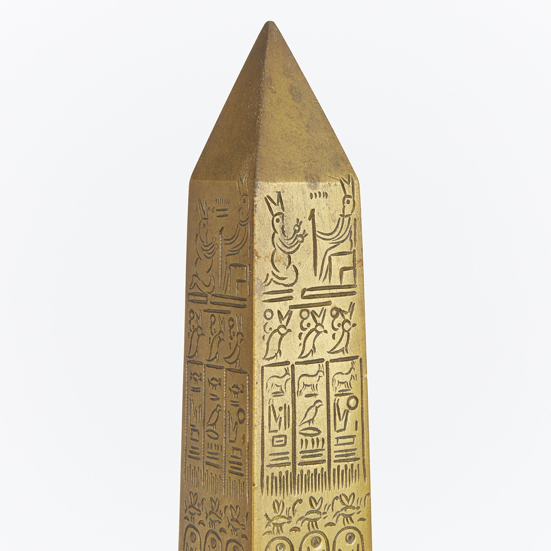 2 French 19th c. Grand Tour Bronze Obelisks - Image 2 of 13