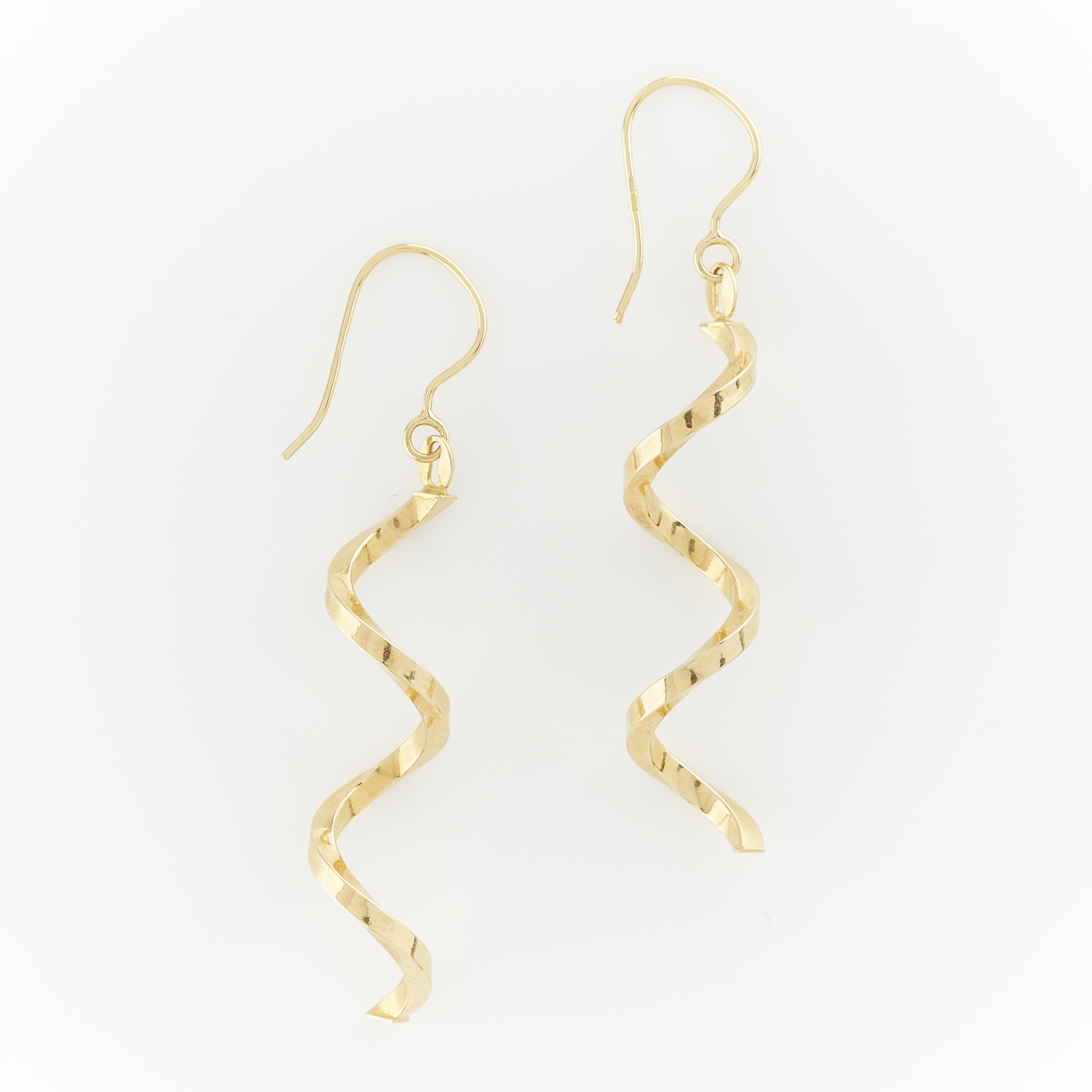 Italian 14k Yellow Gold Spiral Statement Earrings - Image 2 of 8
