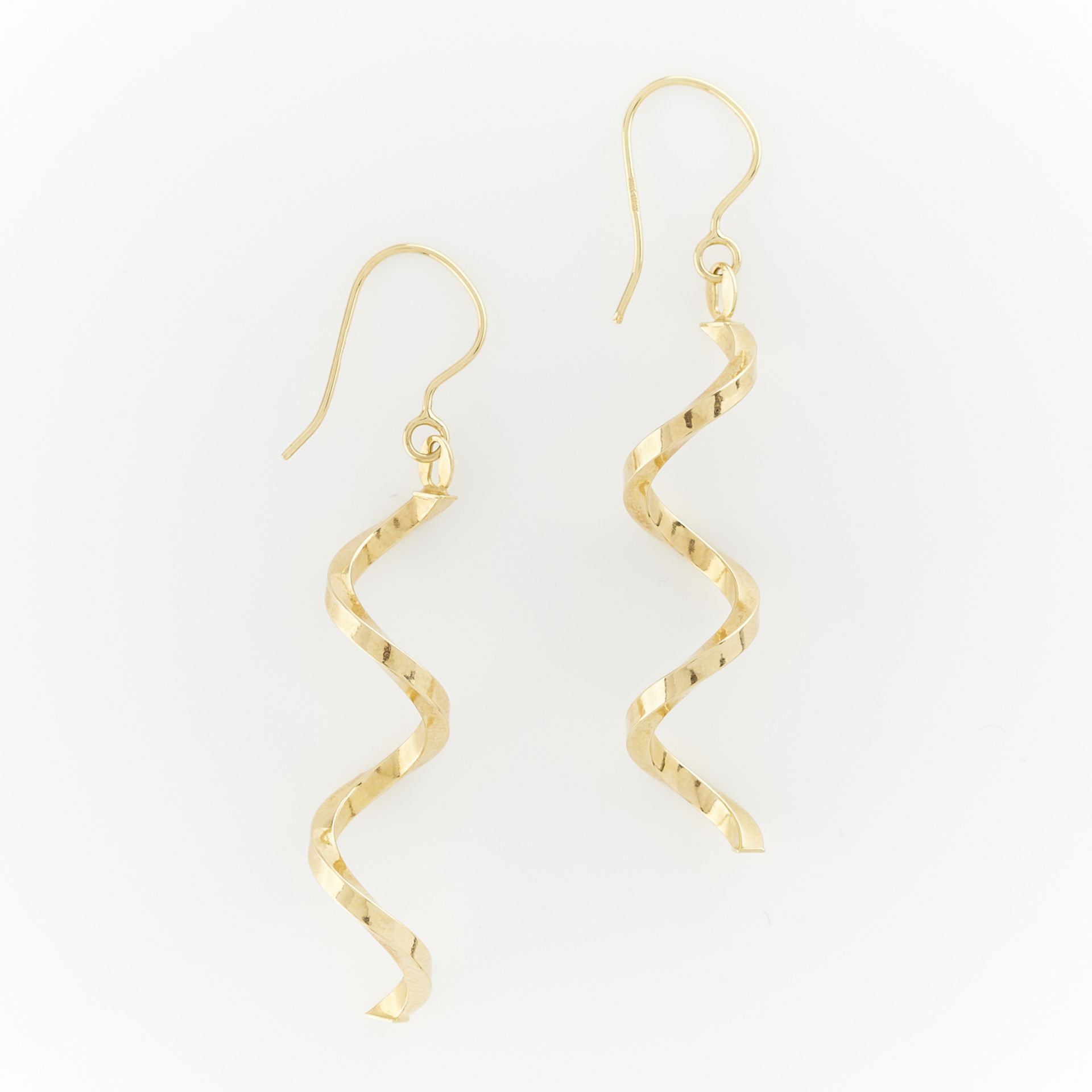 Italian 14k Yellow Gold Spiral Statement Earrings - Bild 2 aus 8