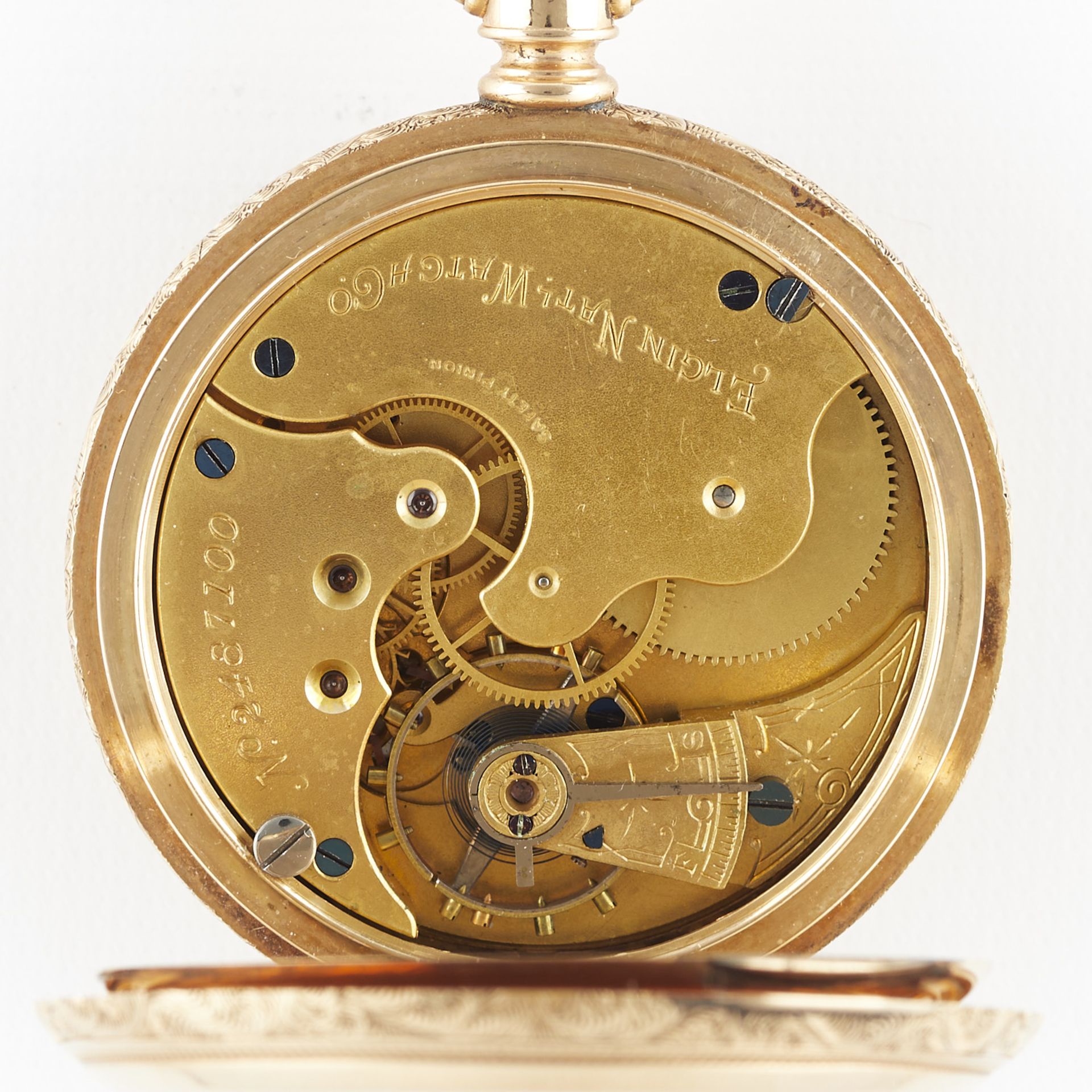 Elgin 14k Yellow Gold Hunter Pocket Watch - Bild 5 aus 7