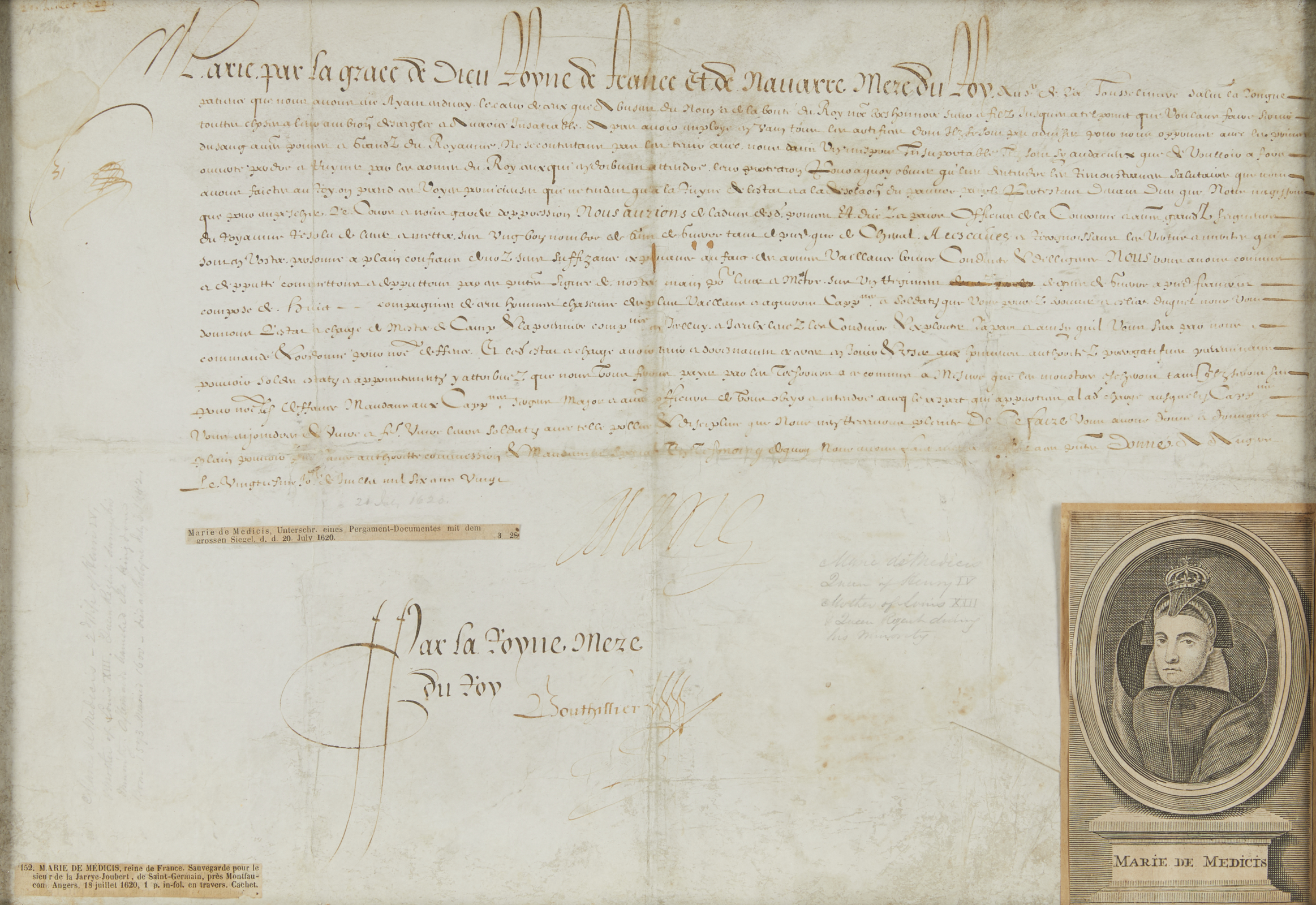 Marie de' Medici Signed Document