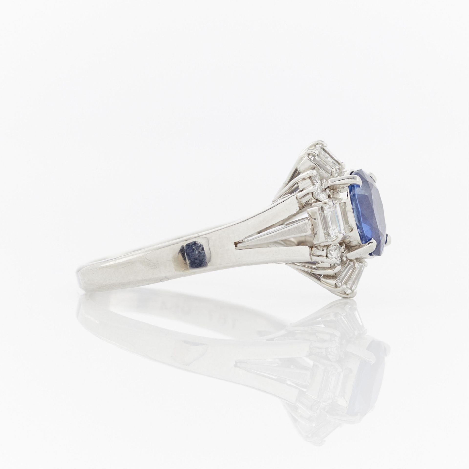 Platinum, Diamond, & Unheated Ceylon Sapphire Ring - Image 9 of 14