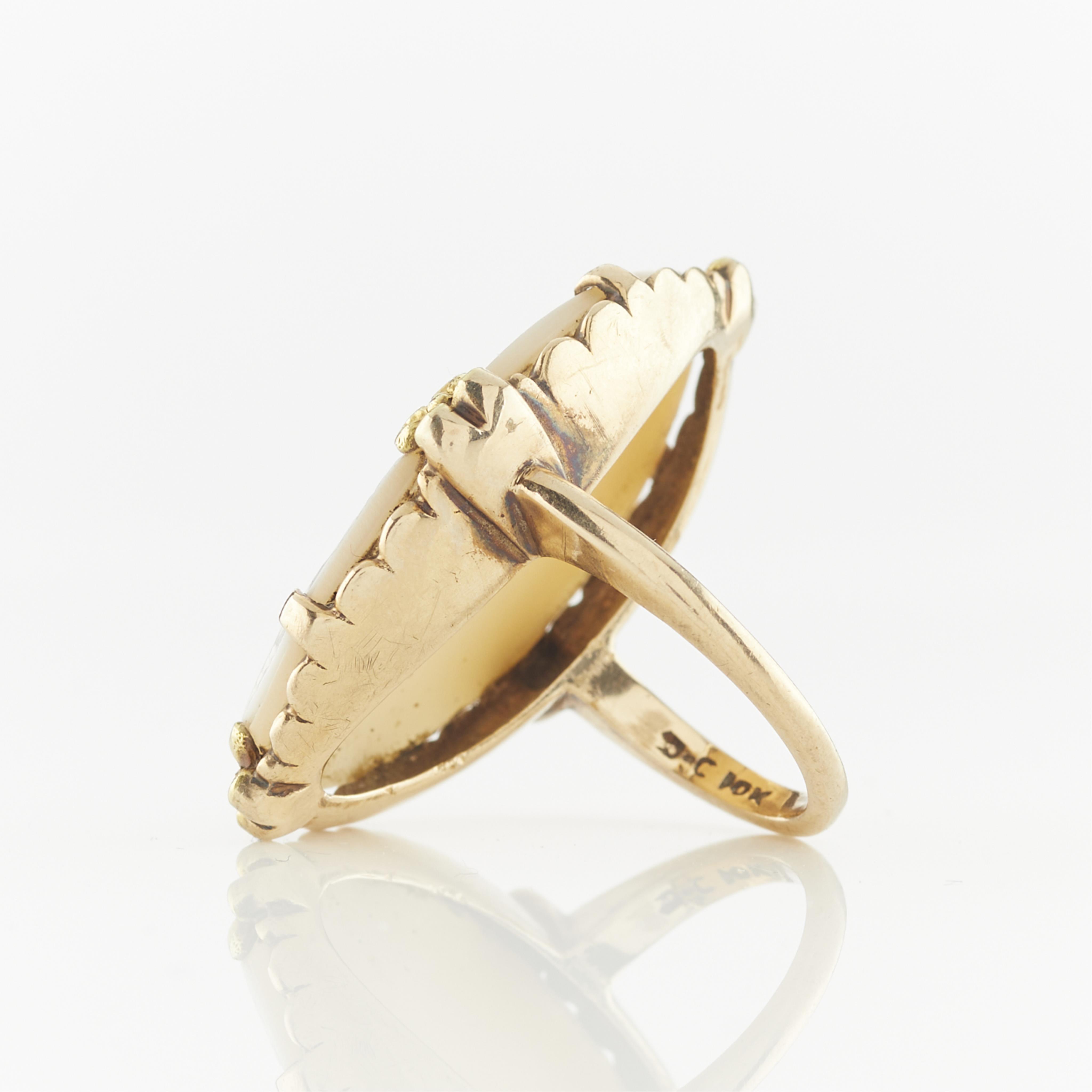 10k Yellow Gold Ring Set w/ Windmill Cameo - Image 4 of 9