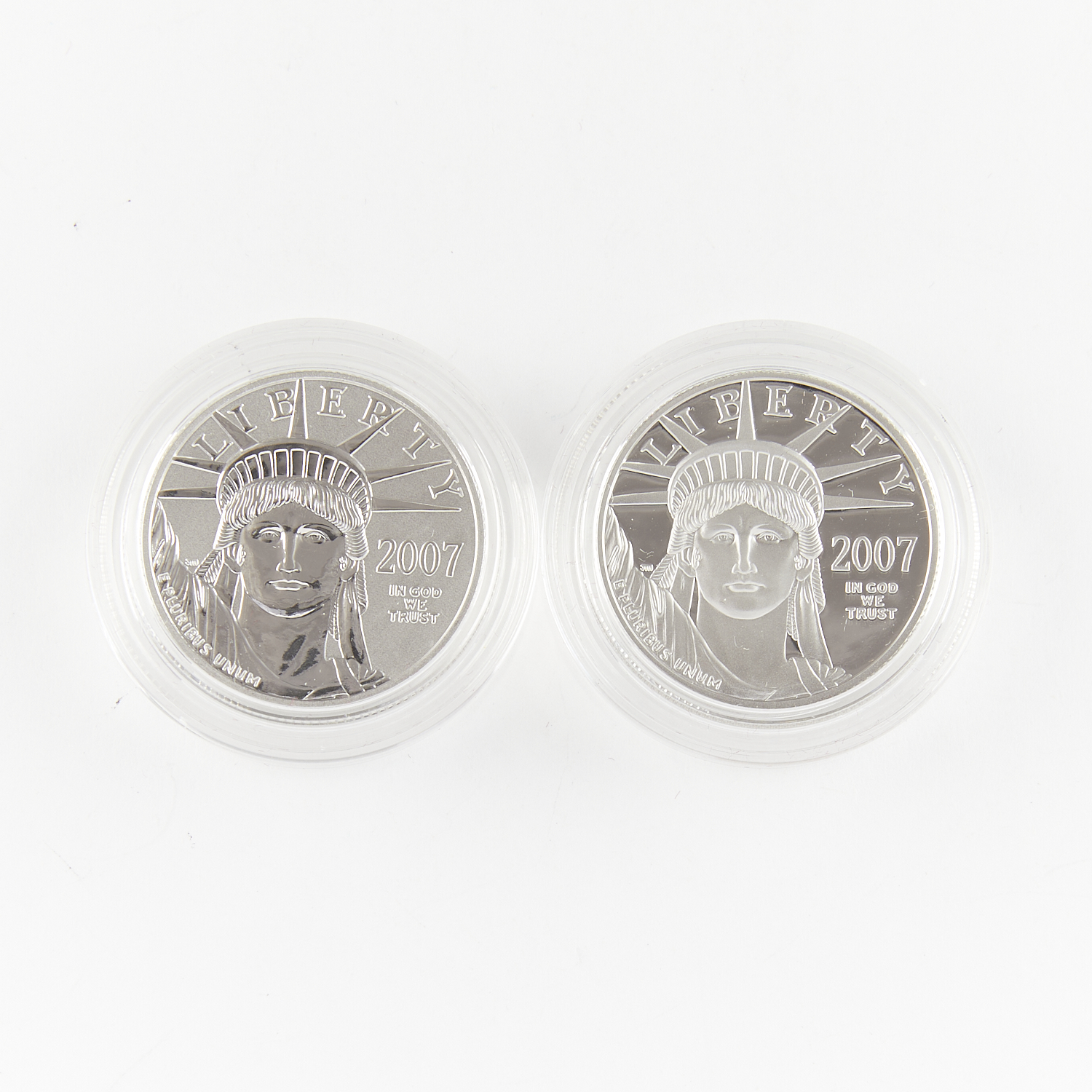 Set 2 10th Anniversary 2007 $50 Platinum Coins - Image 2 of 4