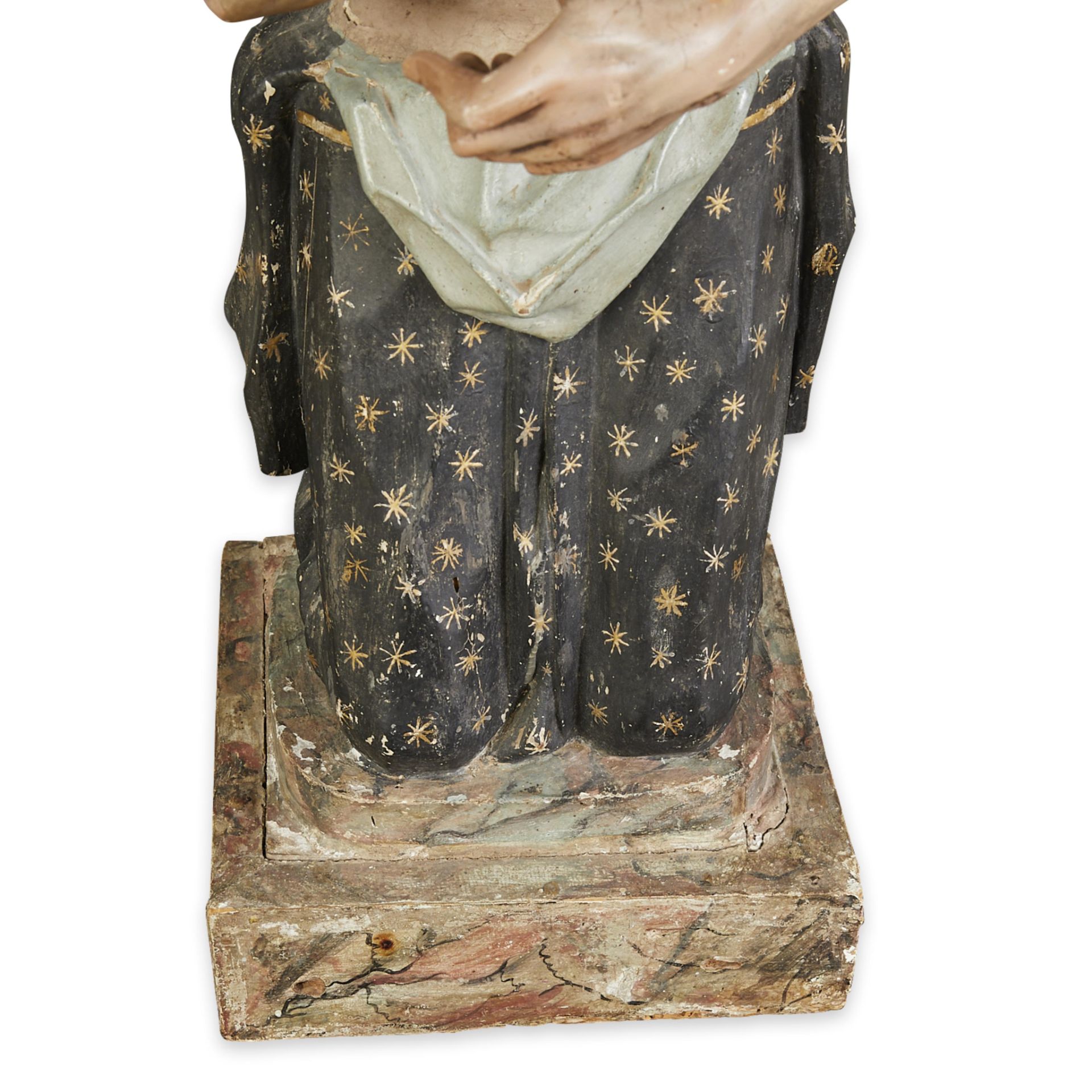 Polychrome Santos Figure of St. Nicholas Tolentino - Image 9 of 12