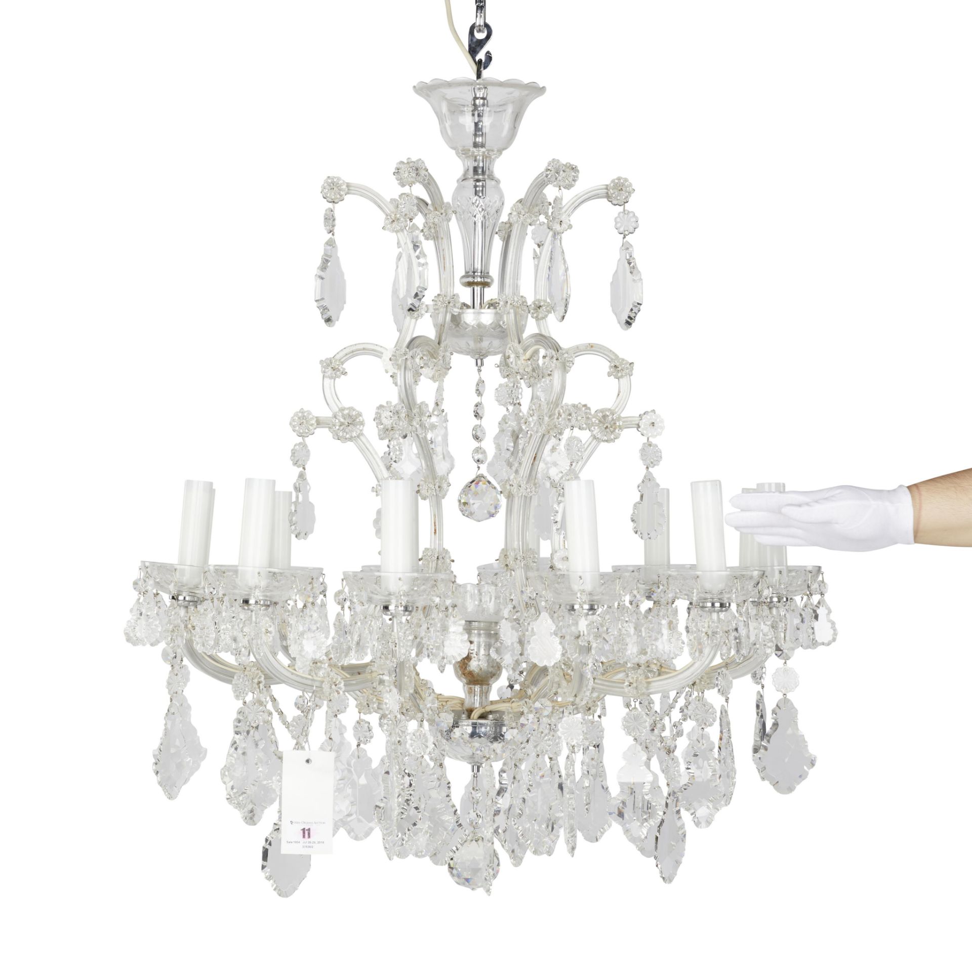 Maria Theresa Style Cut Crystal Chandelier - Bild 3 aus 17