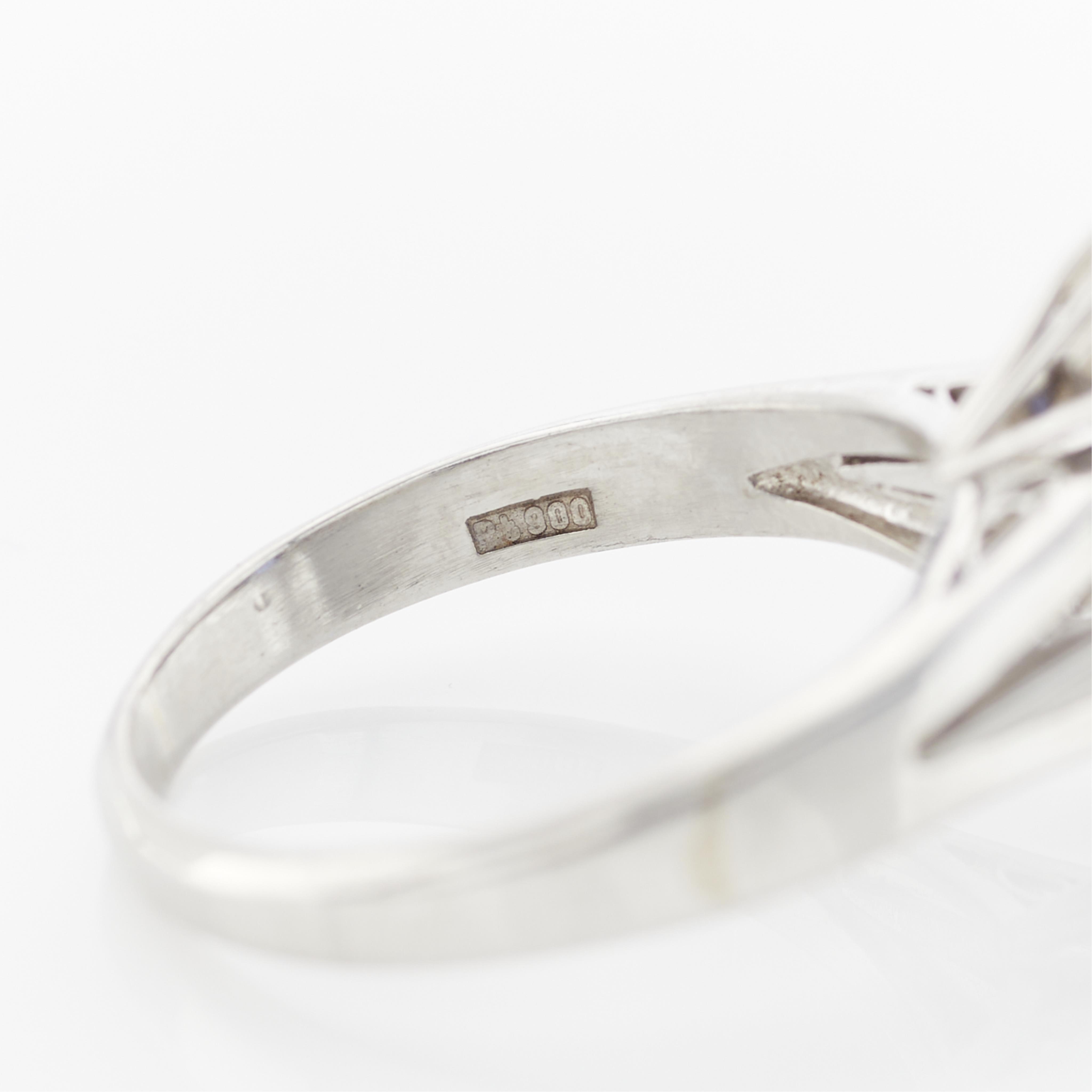 Platinum, Diamond, & Unheated Ceylon Sapphire Ring - Image 10 of 14