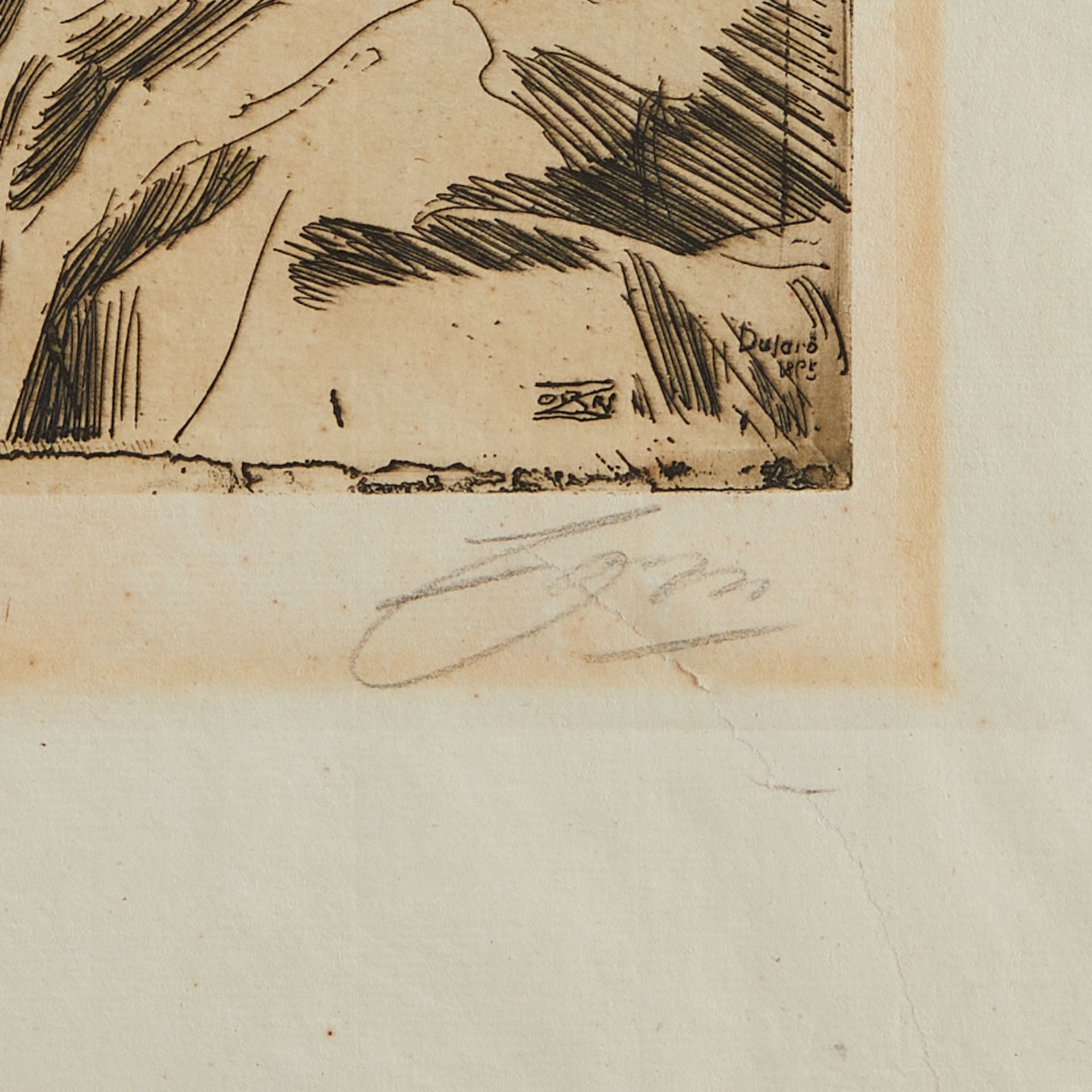 Anders Zorn "Souvenir/Guitar" Etching 1895 - Bild 2 aus 3