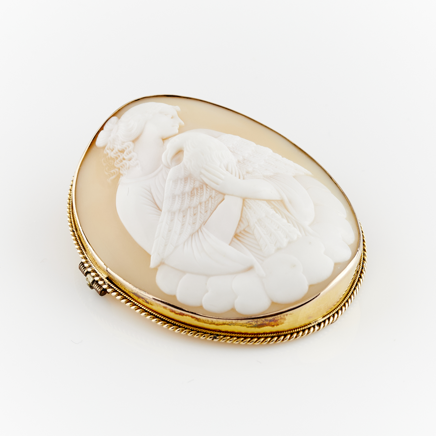 English 9ct Gold Cameo Brooch Depicting Hebe - Image 3 of 7