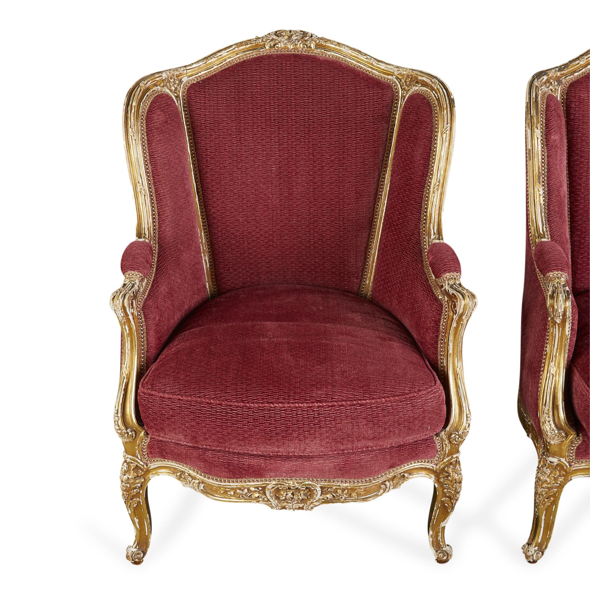 Pair of Louis XV Style Gilt Armchairs - Image 9 of 12