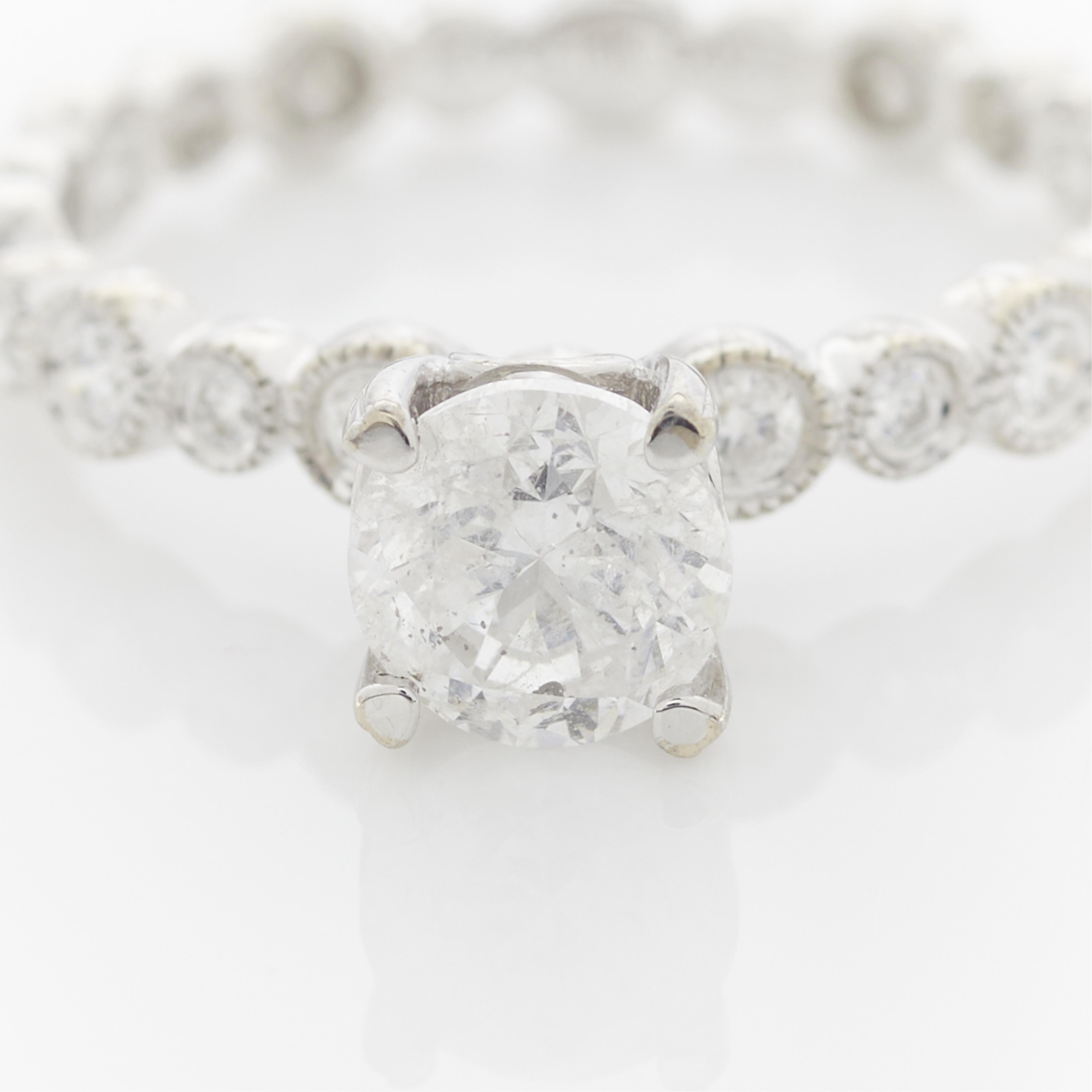 18k White Gold Diamond Ring w/ Diamond Set Band - Image 3 of 12
