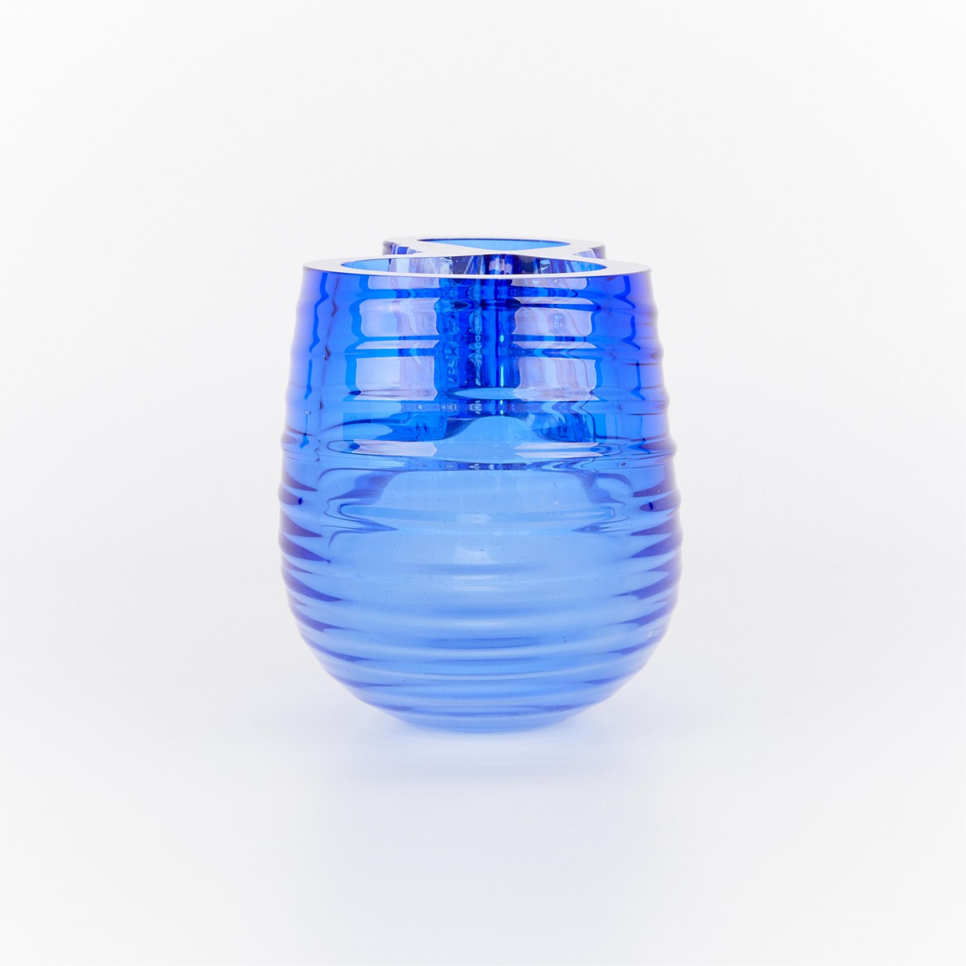 Jon Wolfe Blue Studio Glass Sculpture 1990 - Bild 6 aus 10