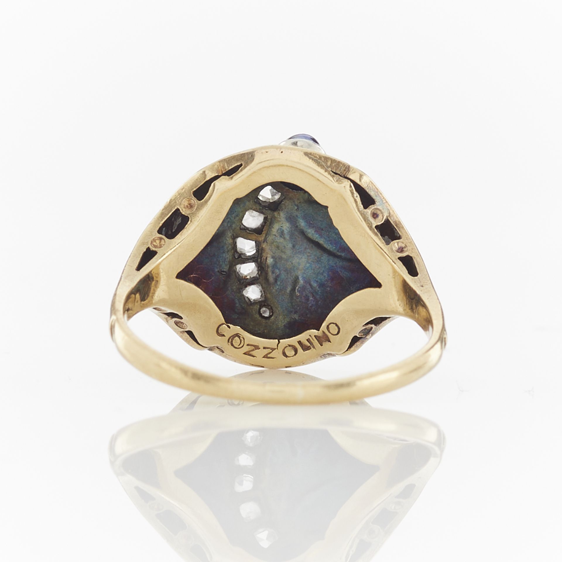Cozzolino 14k Dragon Fly Ring w/ Dia. & Sapphire - Image 7 of 11