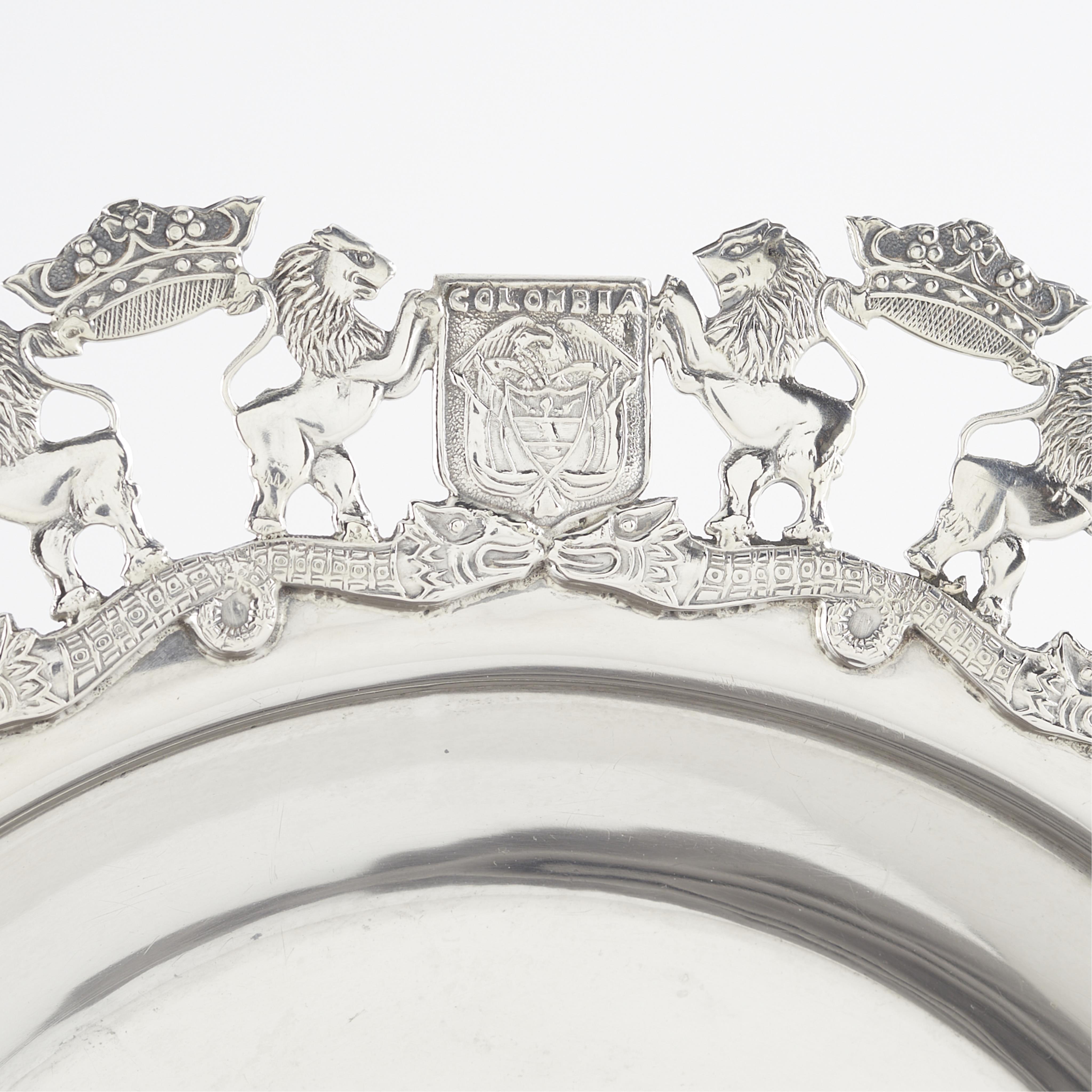 900 Silver Platter w/ Colombian Cities' Seals - Image 5 of 6