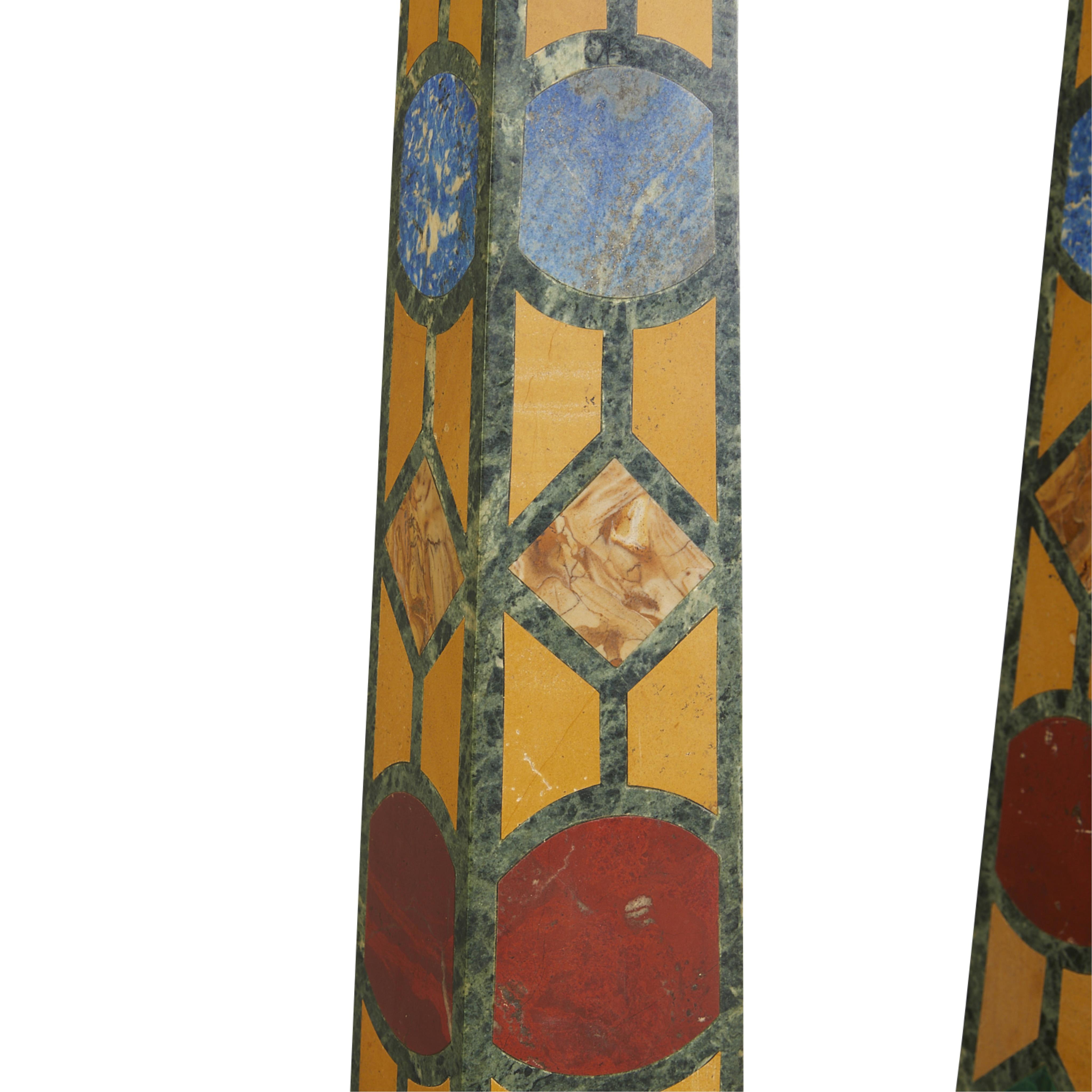 Pair 19th c. Grand Tour Specimen Obelisks - Image 12 of 12