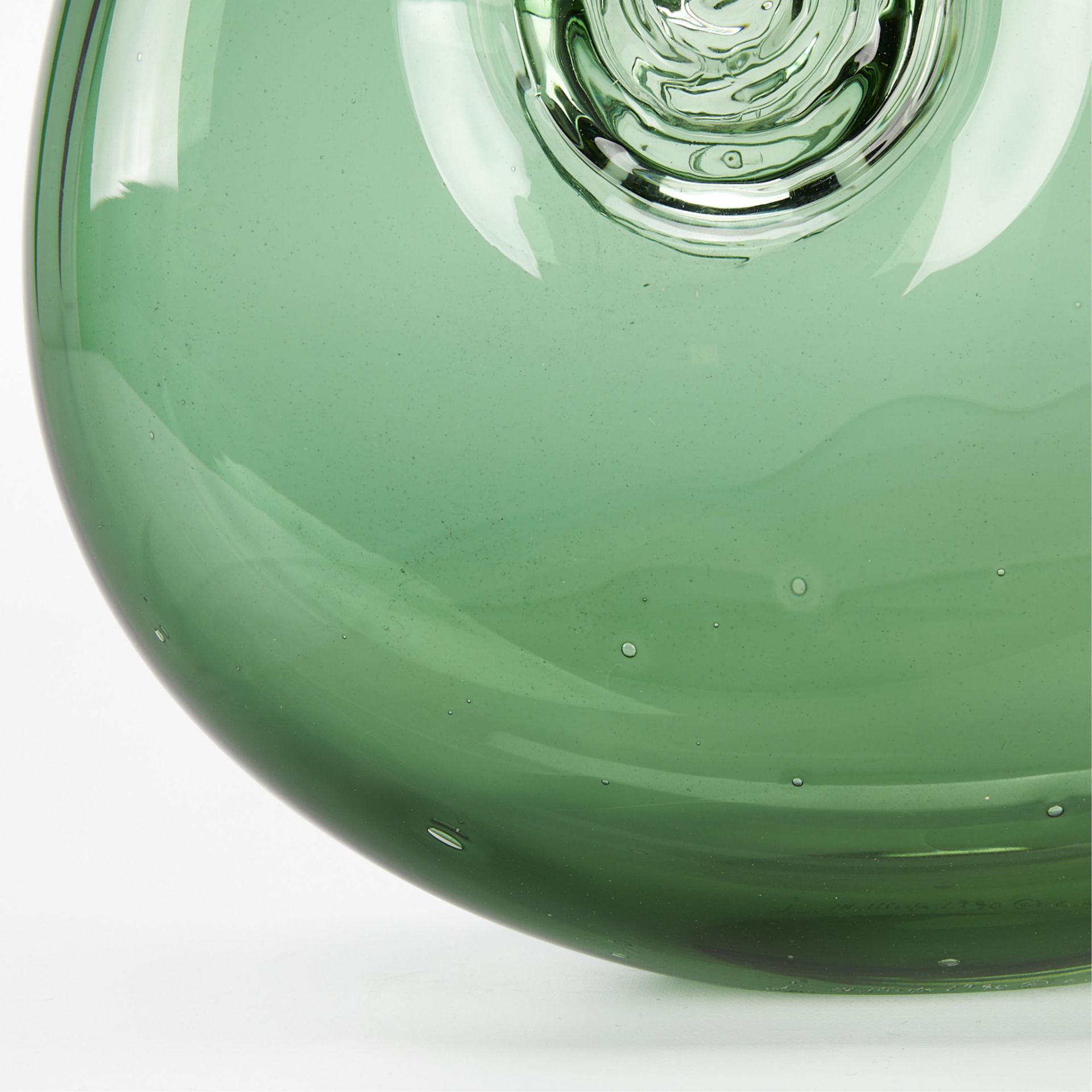 Jon Wolfe Green Studio Glass Sculpture 1990 - Image 11 of 11