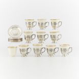 Set Sterling & Porcelain Demitasse Cups 17.7 ozt