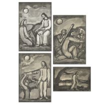 4 Georges Roualt "Passion" Wood Engravings 1939