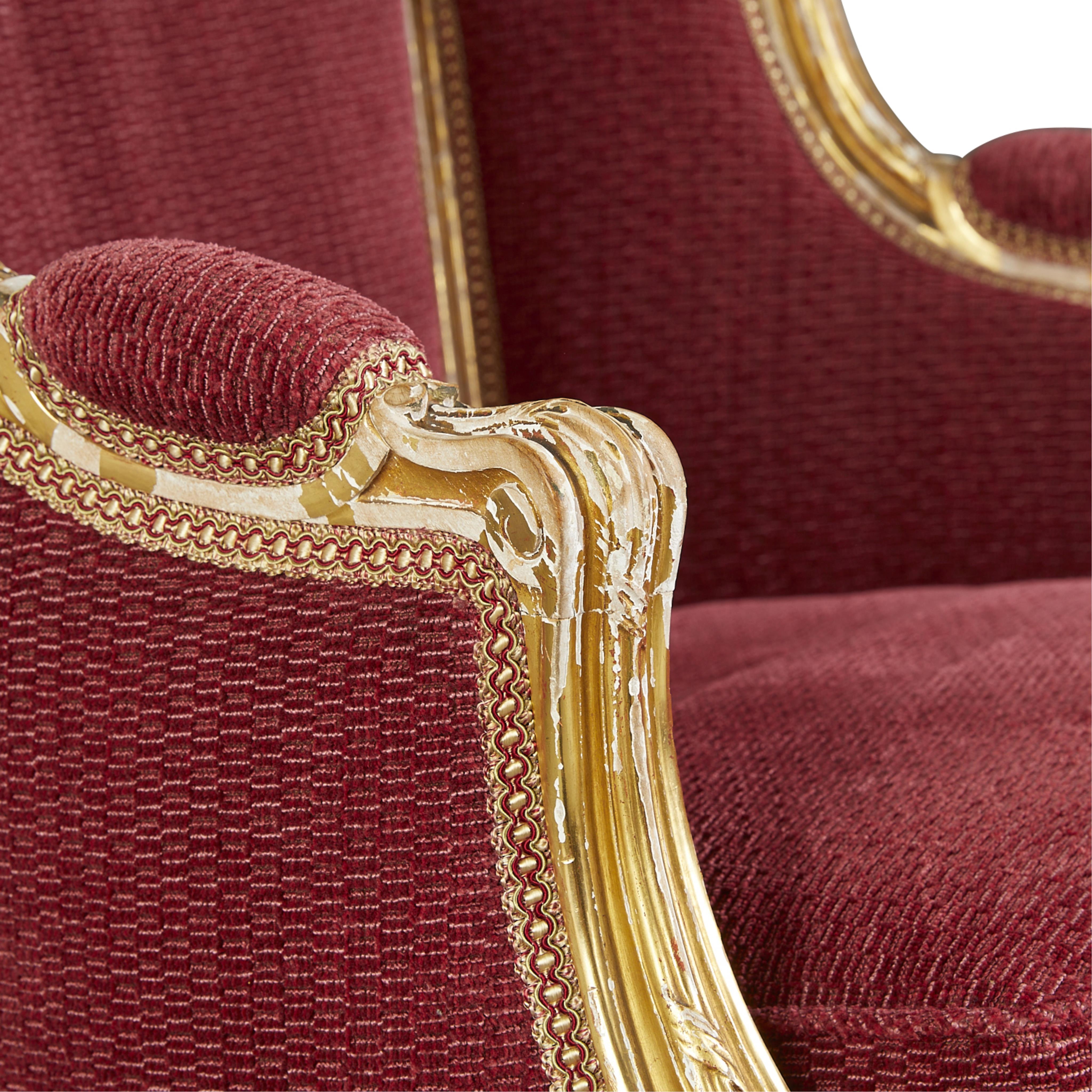Pair of Louis XV Style Gilt Armchairs - Image 2 of 12