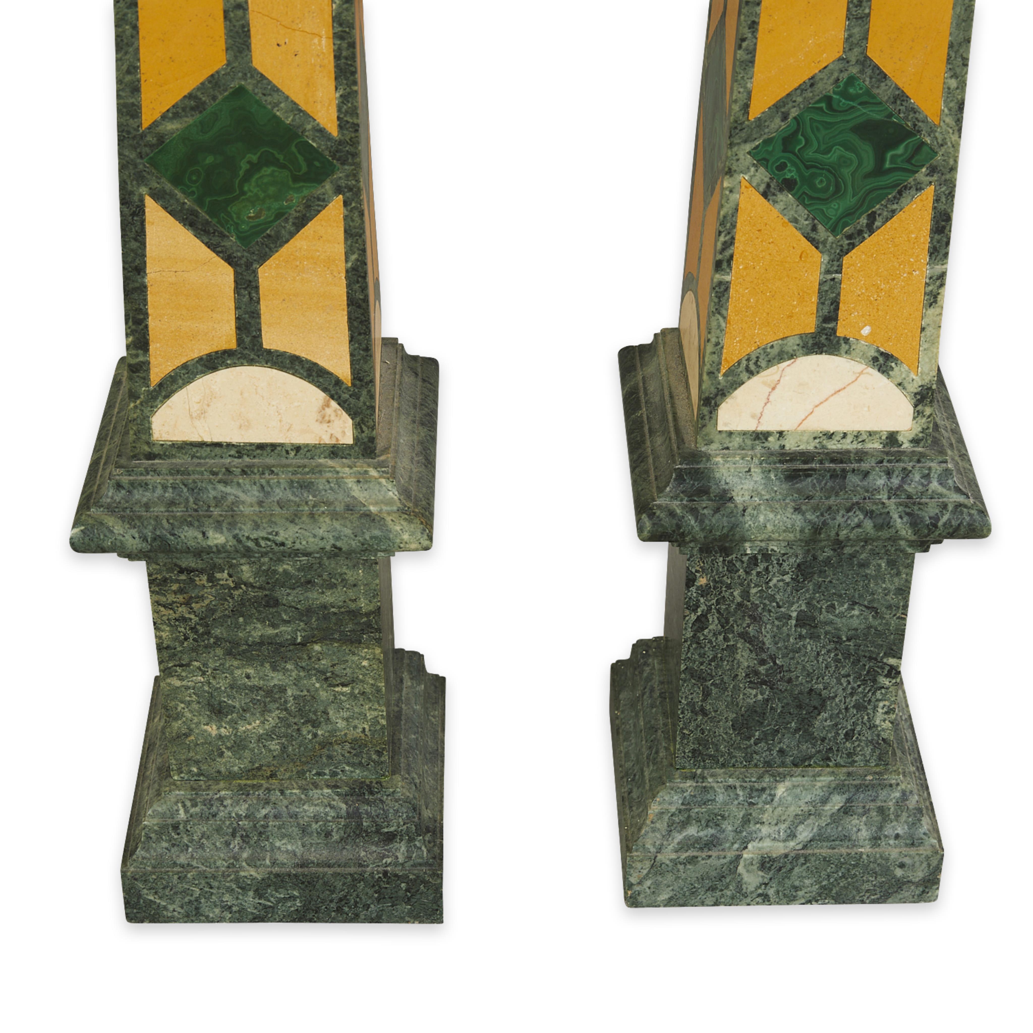 Pair 19th c. Grand Tour Specimen Obelisks - Image 3 of 12