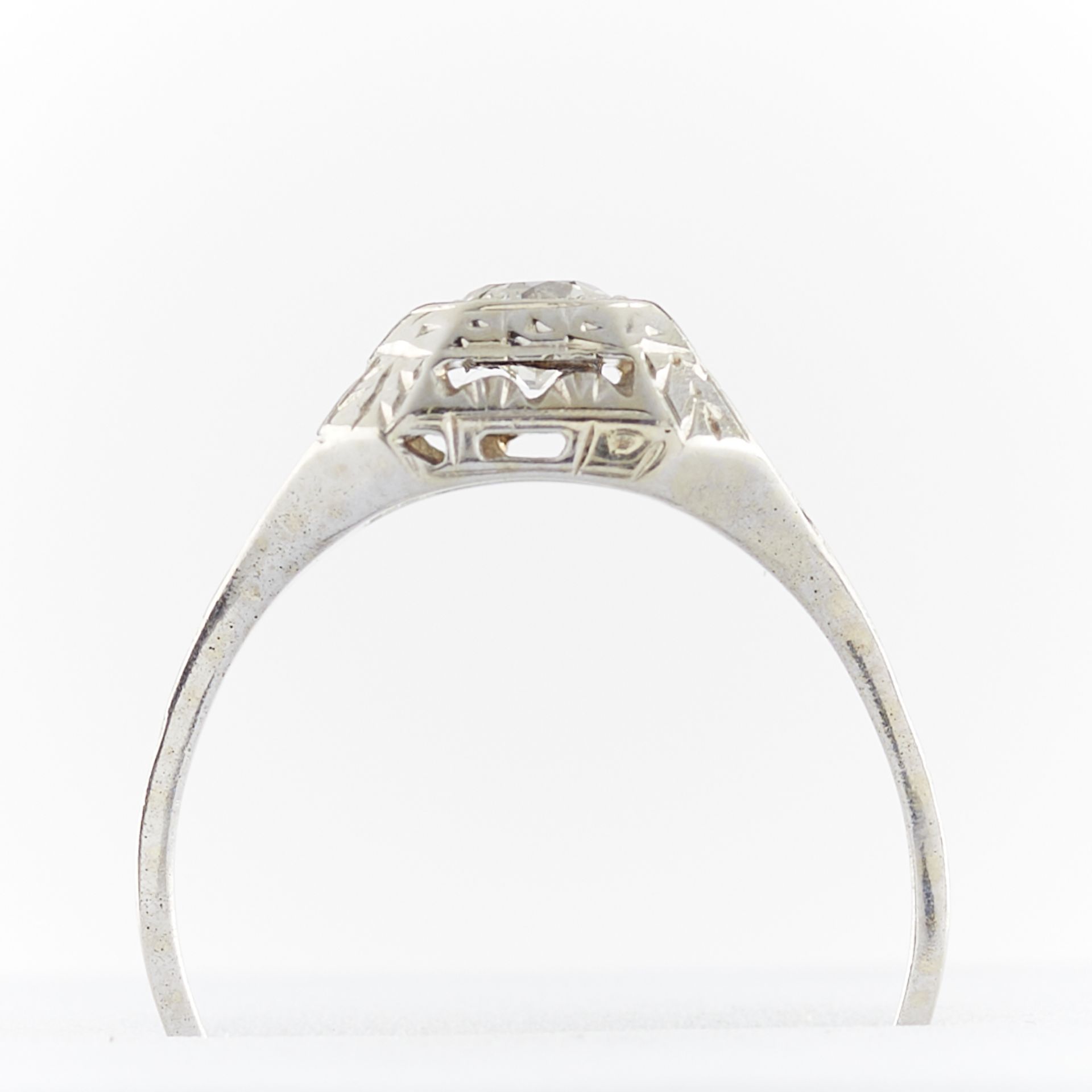 14k White Gold & Diamond Ring - Bild 9 aus 11