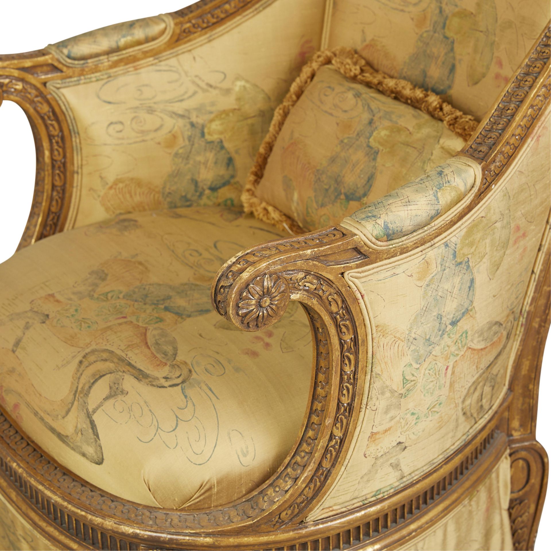 Set 4 Louis XVI Style Giltwood Bergeres Armchairs - Bild 19 aus 26