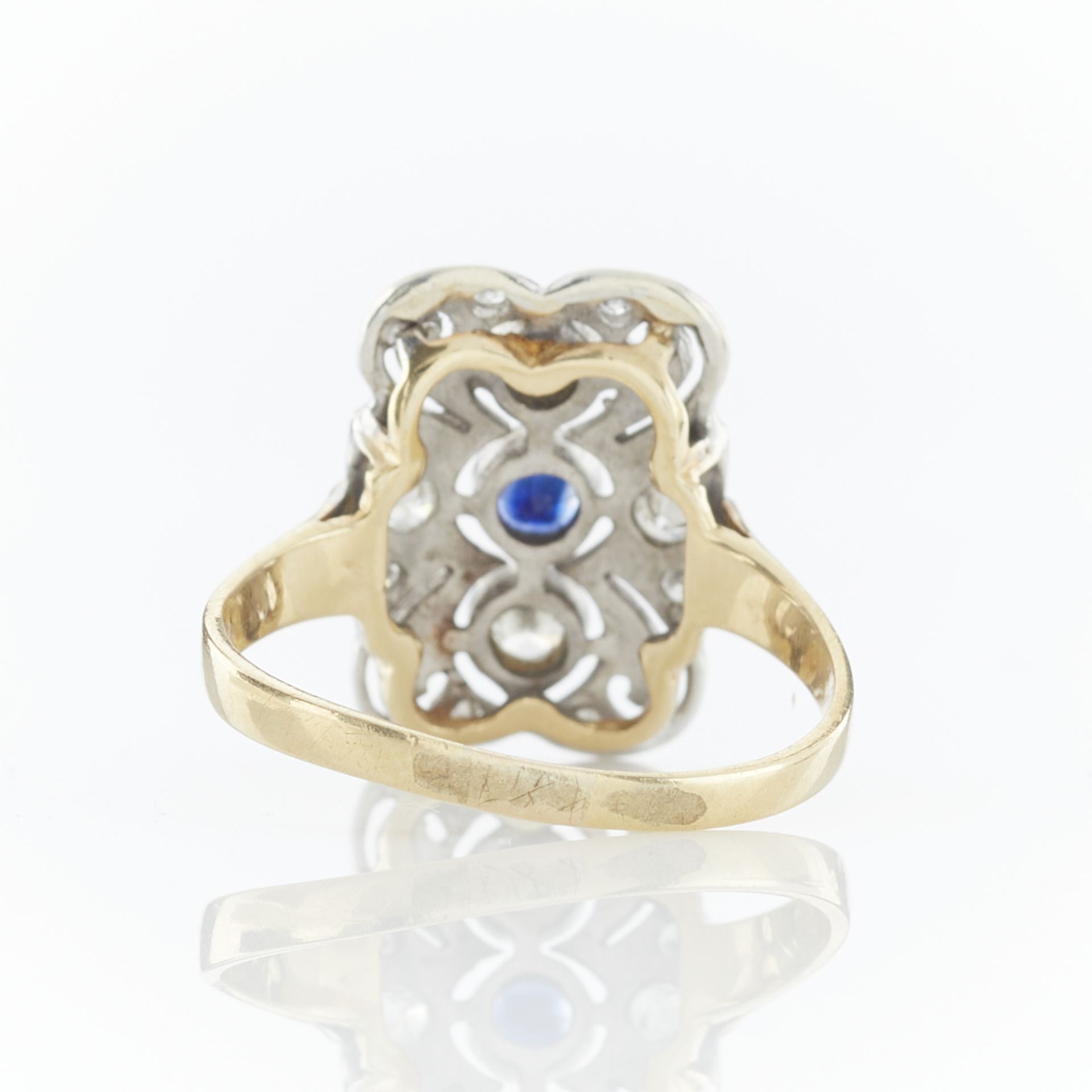 Gold, Diamond, & Sapphire Filigree Ring - Bild 5 aus 11