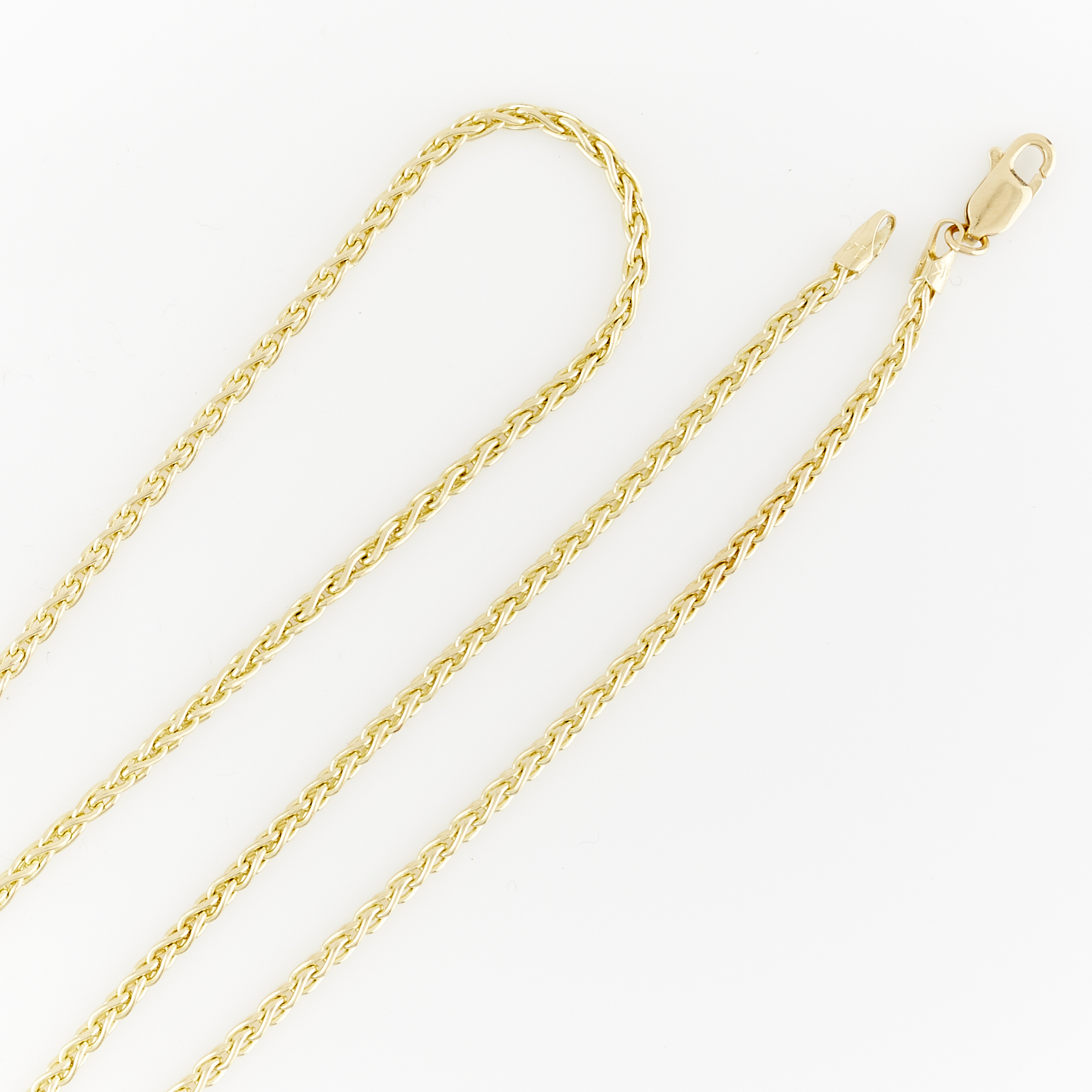 14k Yellow Gold Rolled Wheat Chain - Image 3 of 8