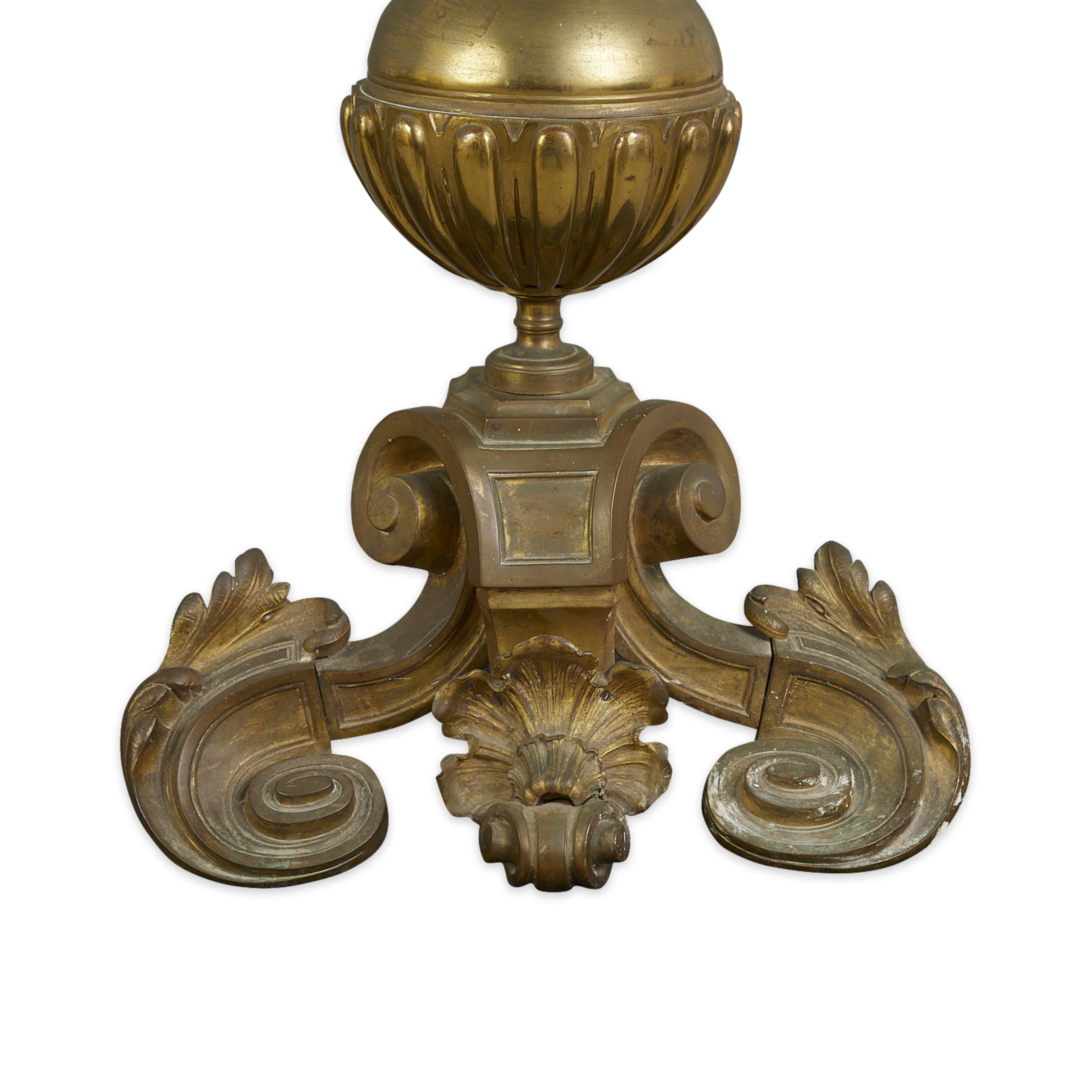 Pair 19th c. Brass Fireplace Andirons - Image 8 of 11