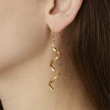 Italian 14k Yellow Gold Spiral Statement Earrings