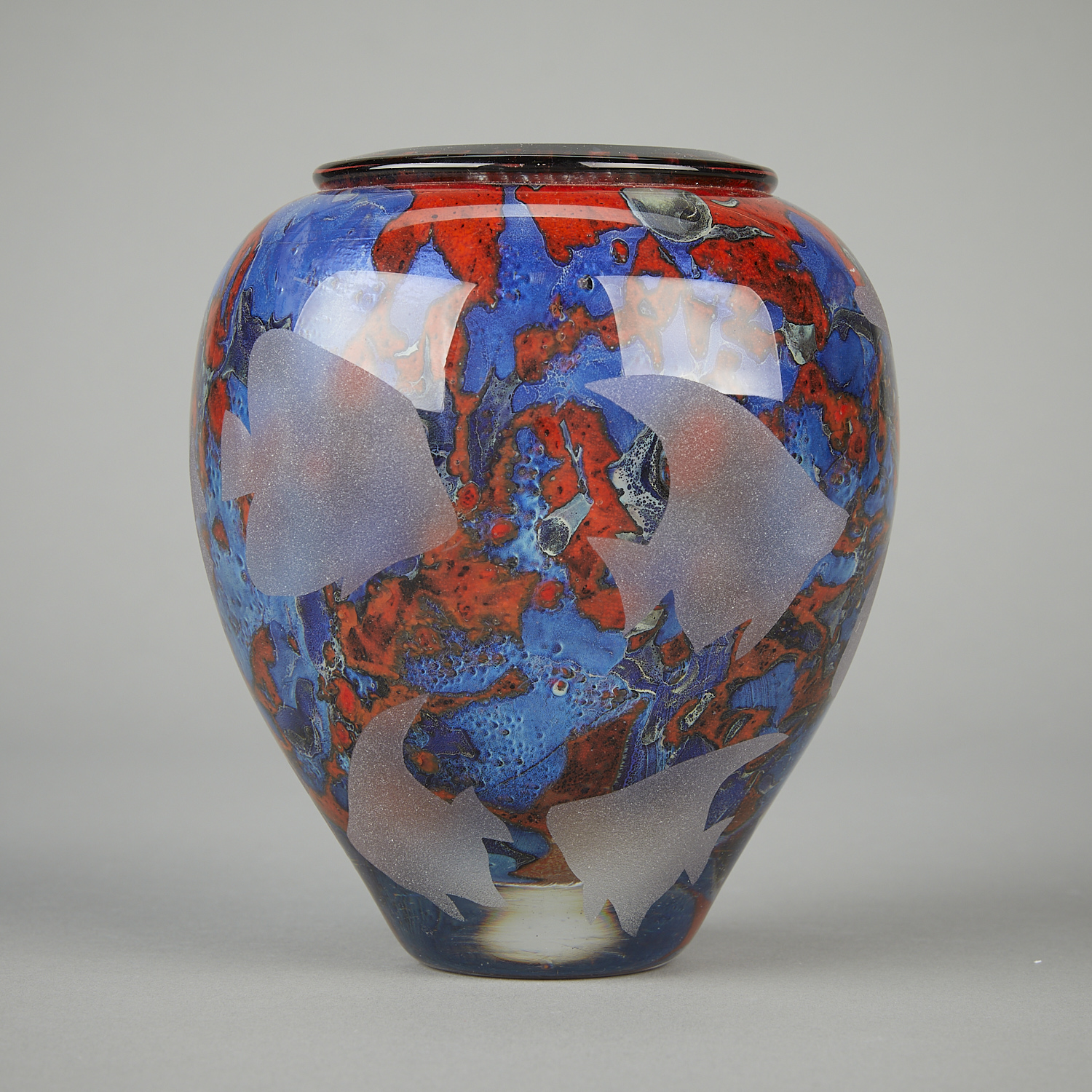 Jean-Claude Novaro Glass Vase w/ Fish - Image 4 of 9
