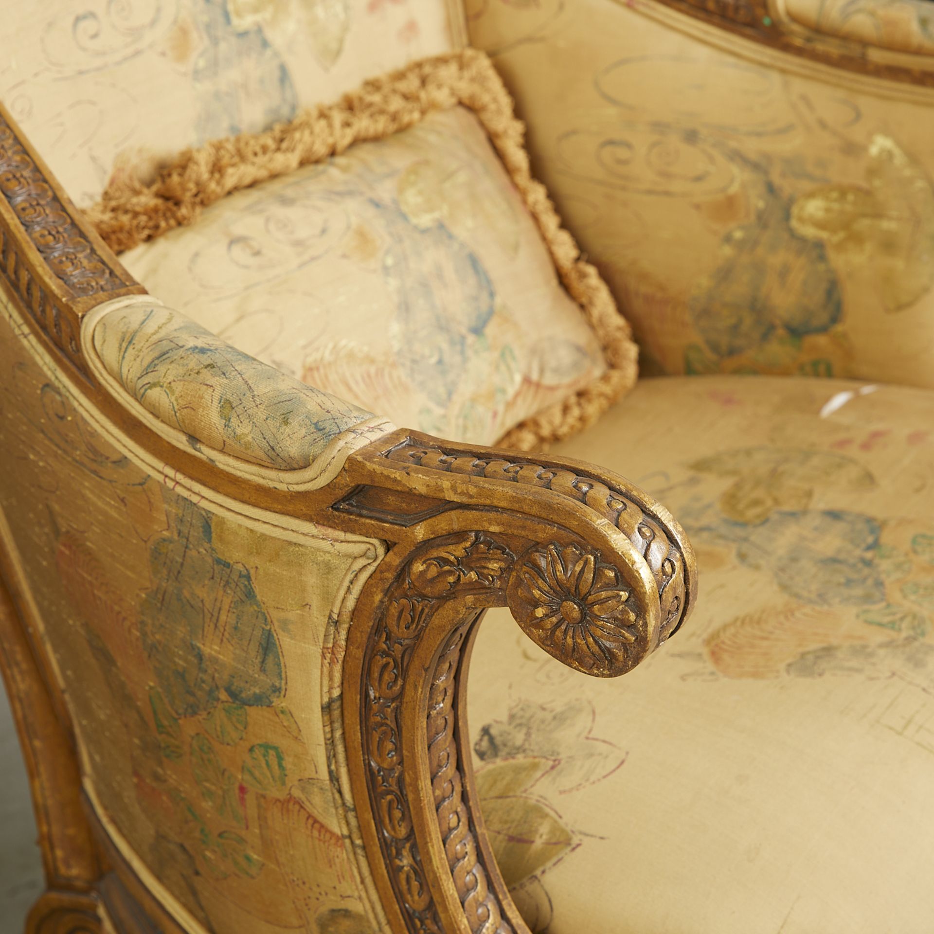 Set 4 Louis XVI Style Giltwood Bergeres Armchairs - Image 3 of 26