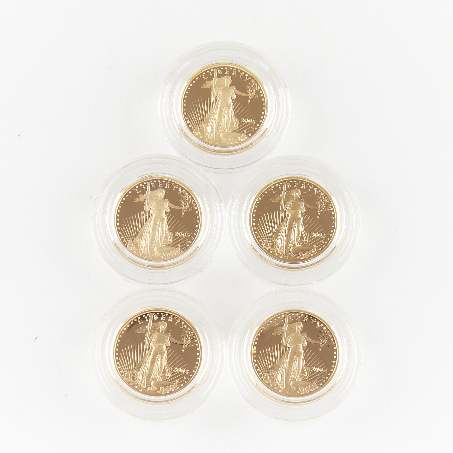 Group 5 $5 Gold American Eagle Proof Coins - Image 2 of 3