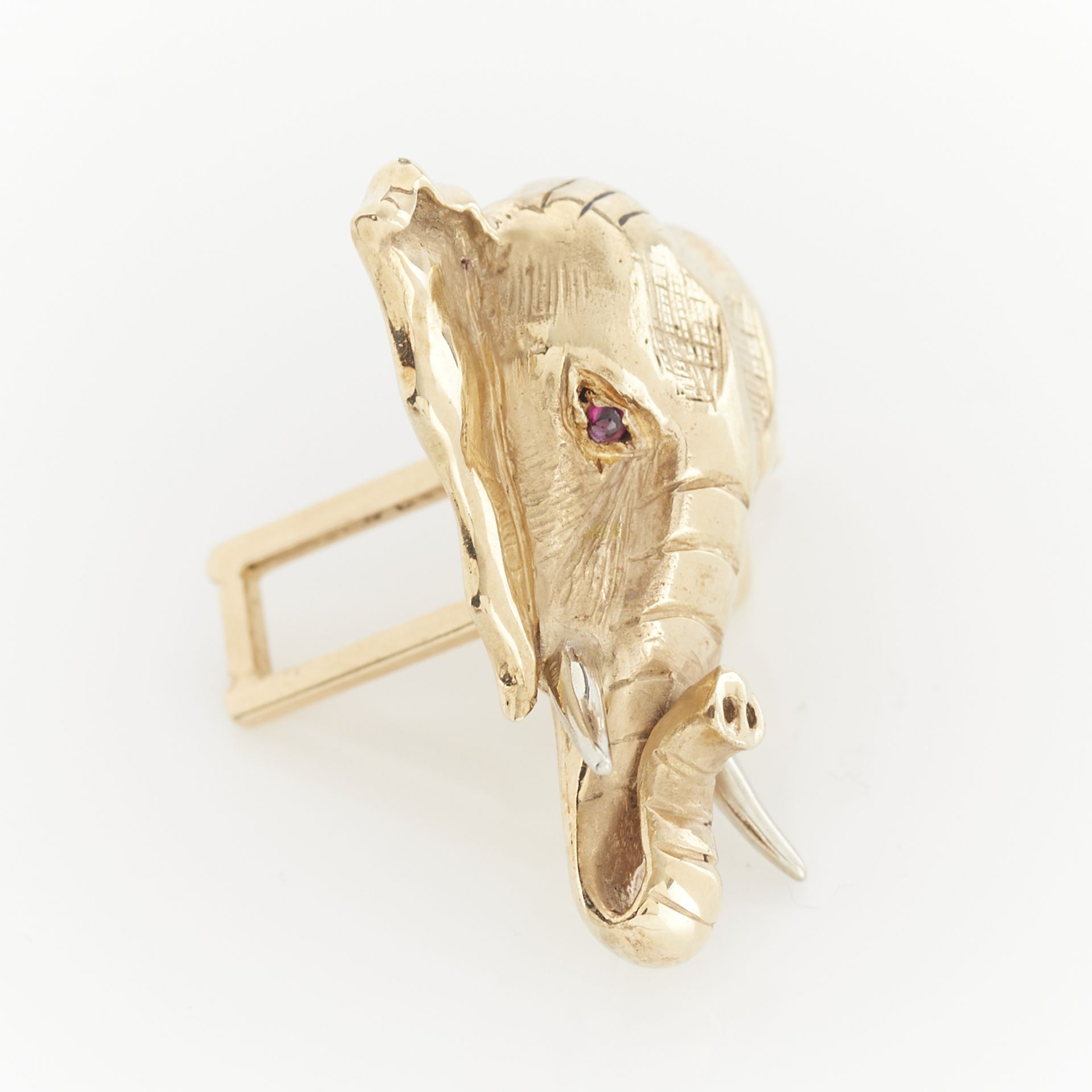 Pair of 14k Elephant Cuff Links - Image 3 of 9