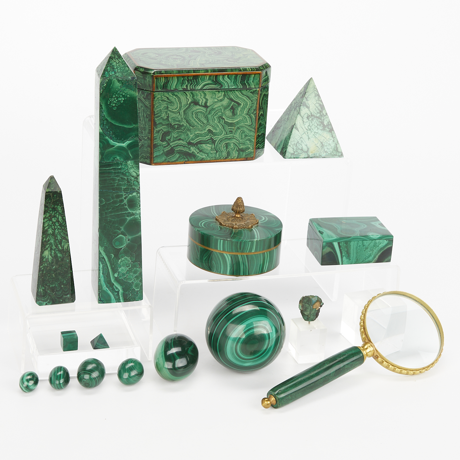 Group of 15 Malachite Items - Image 8 of 15