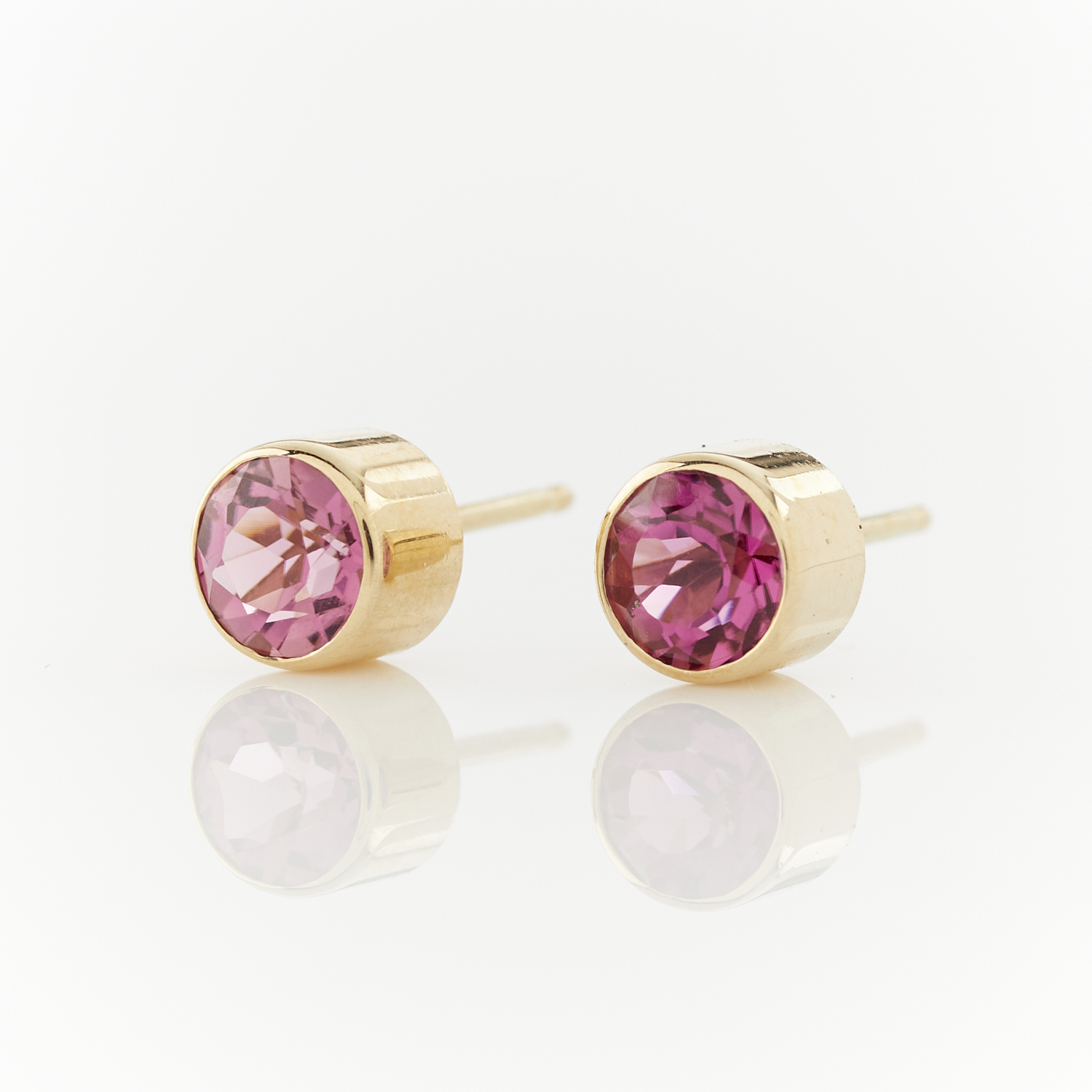 14k Yellow Gold & Tourmaline Studs