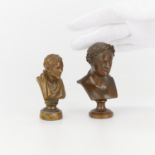 Group of 2 Small Bronze Bust Seals