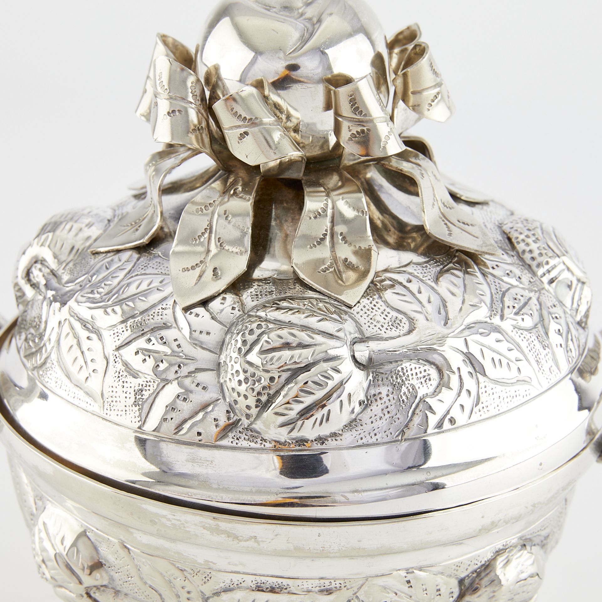 Bolivian Silverplate Covered Tripod Dish - Image 10 of 10