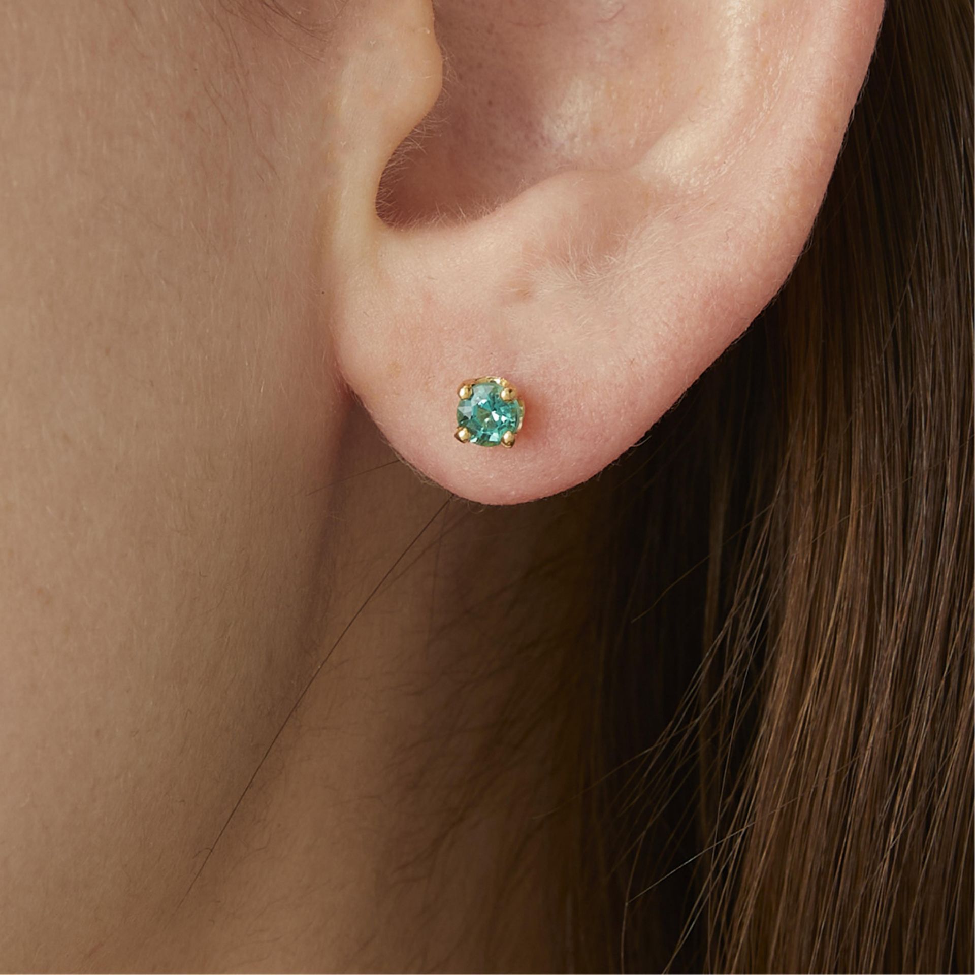 14k Yellow Gold & Emerald Stud Earrings - Image 2 of 7