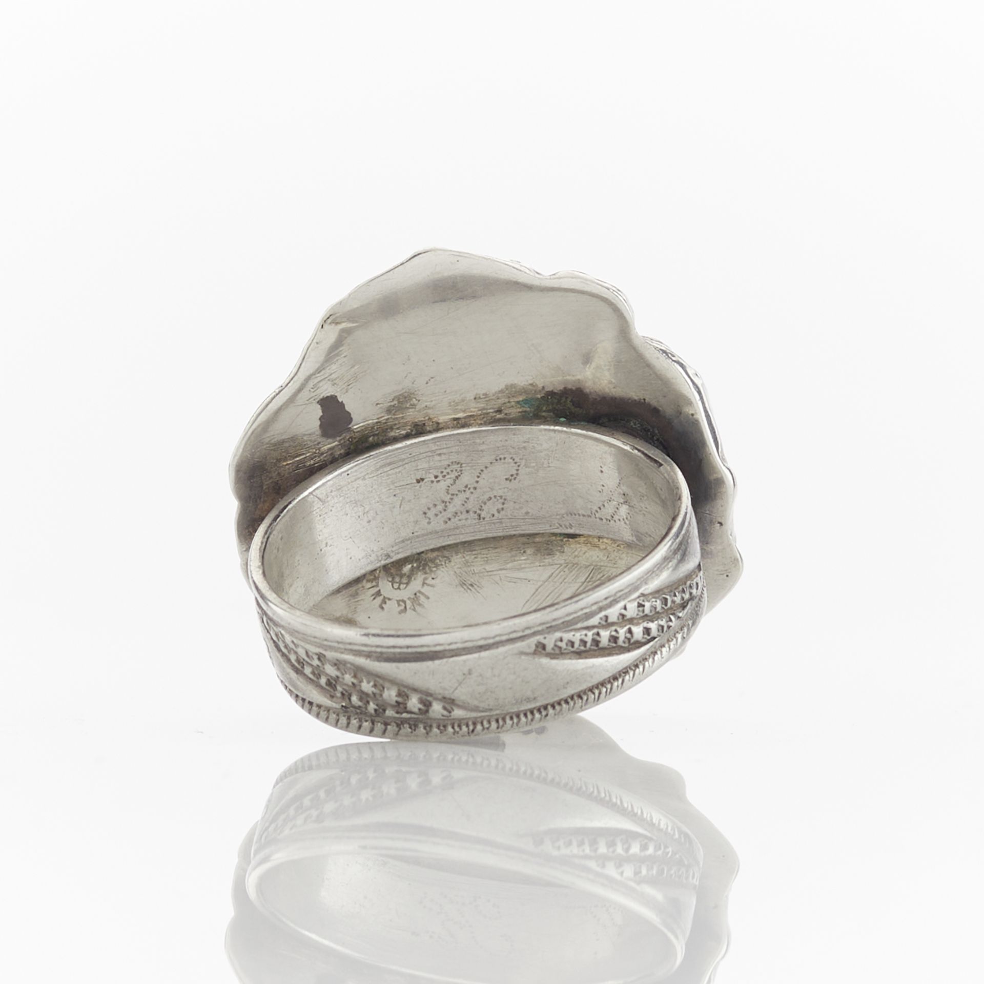 Sterling Silver Art Nouveau Medallion Ring - Bild 5 aus 13