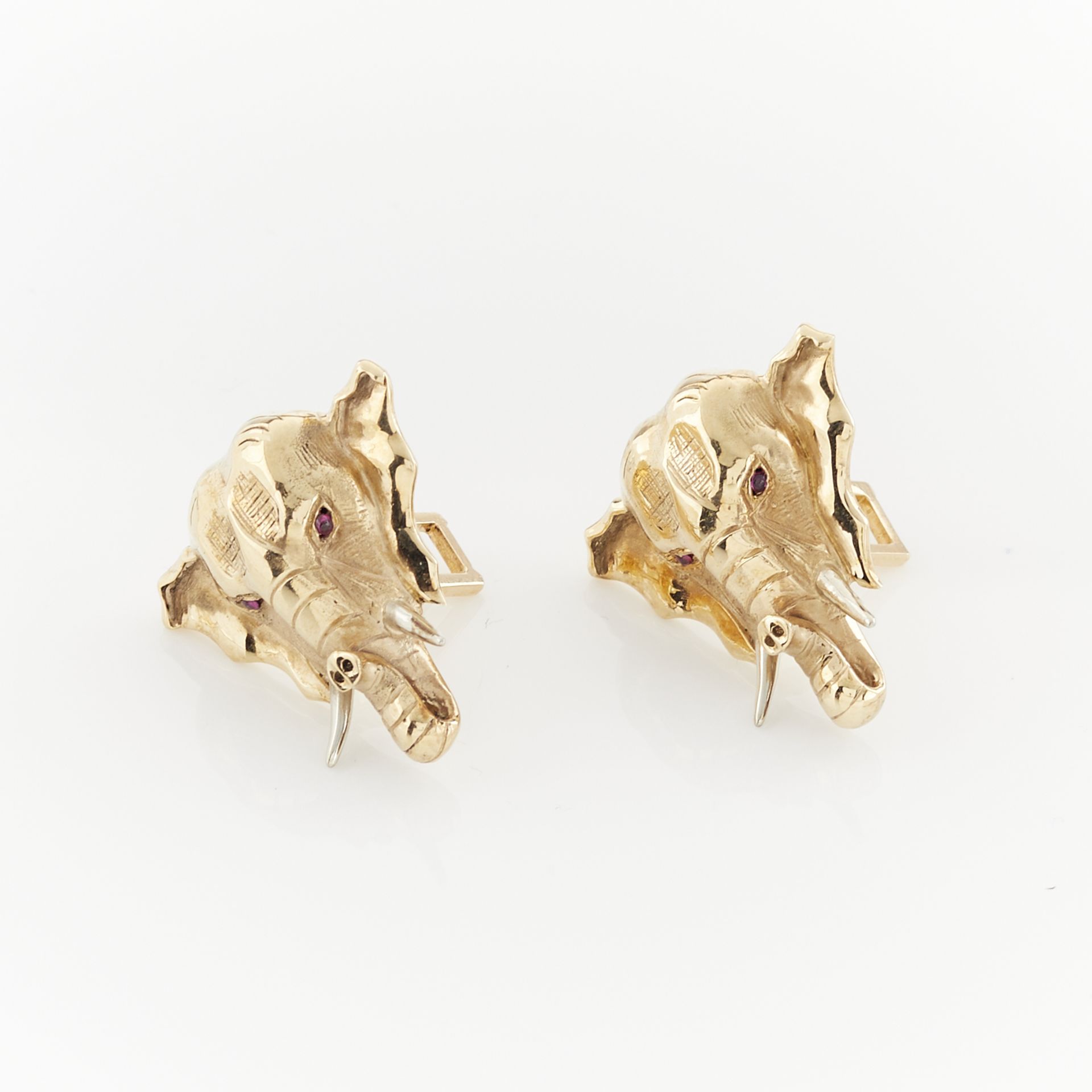 Pair of 14k Elephant Cuff Links - Image 2 of 9