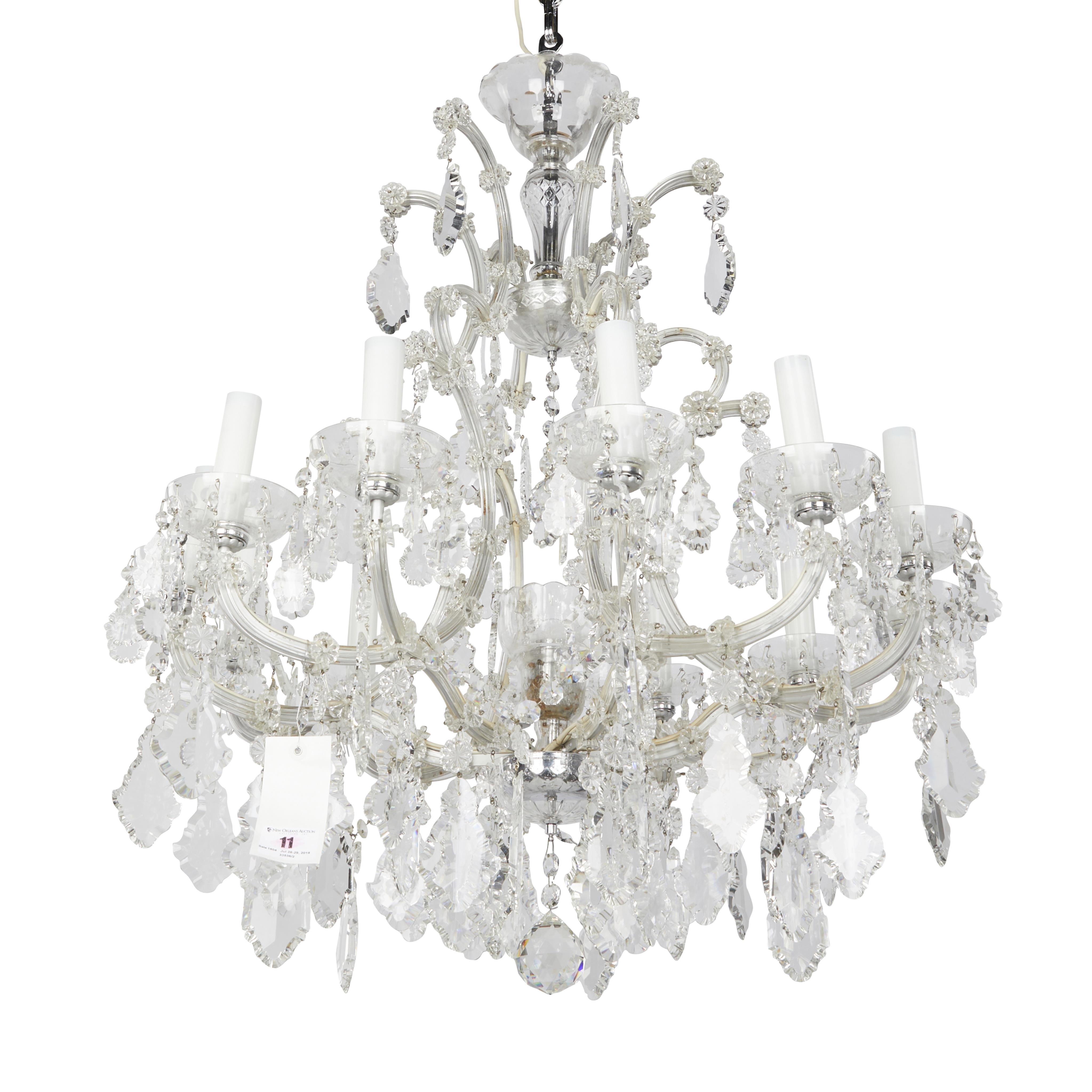 Maria Theresa Style Cut Crystal Chandelier - Image 11 of 17