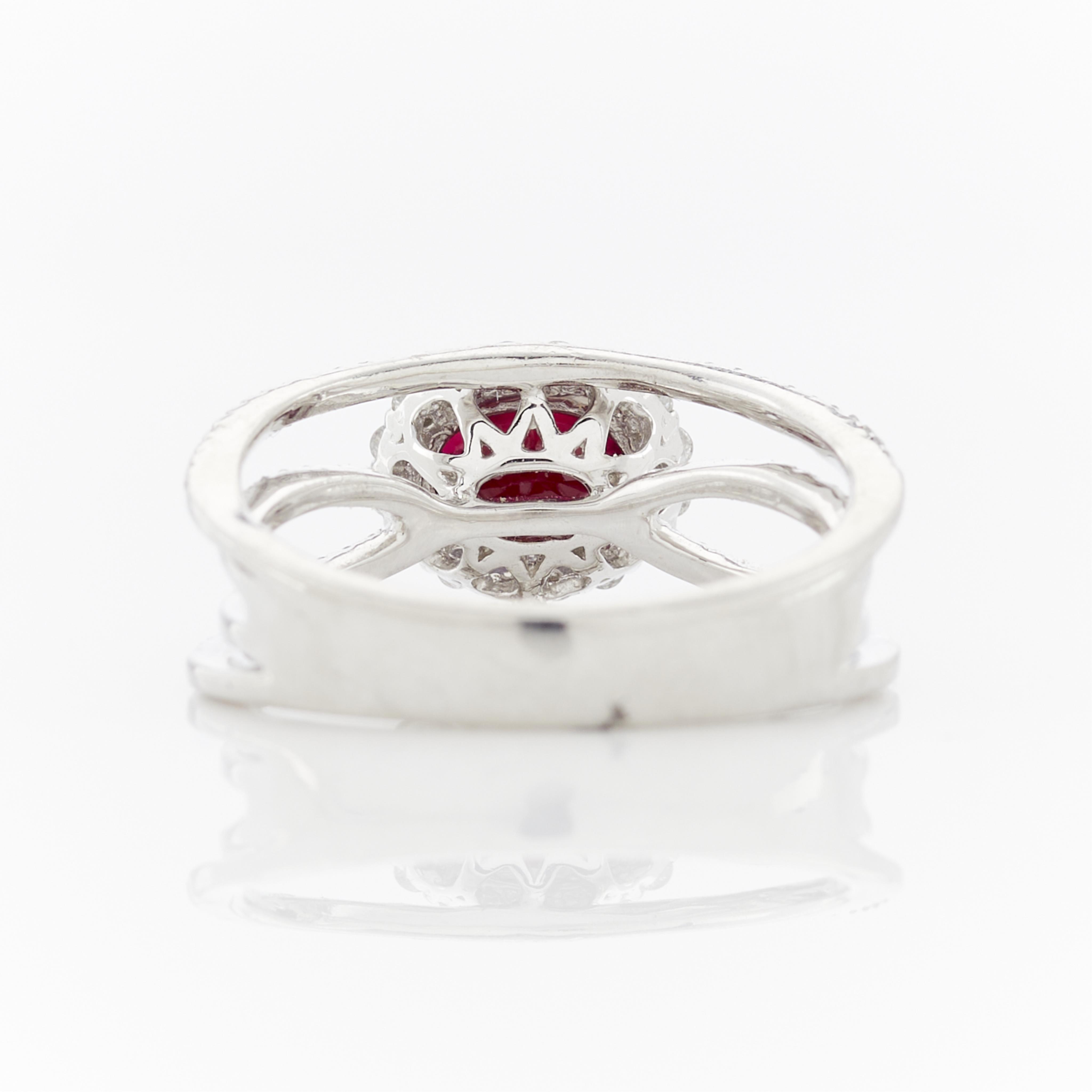 Platinum, Burmese Ruby, & Diamond Ring - Image 7 of 14