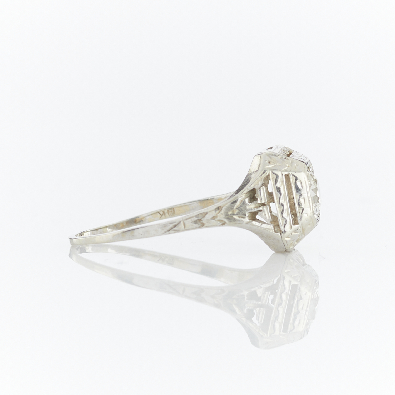 14k White Gold & Diamond Ring - Image 8 of 11