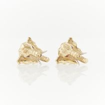 Pair of 14k Elephant Cuff Links