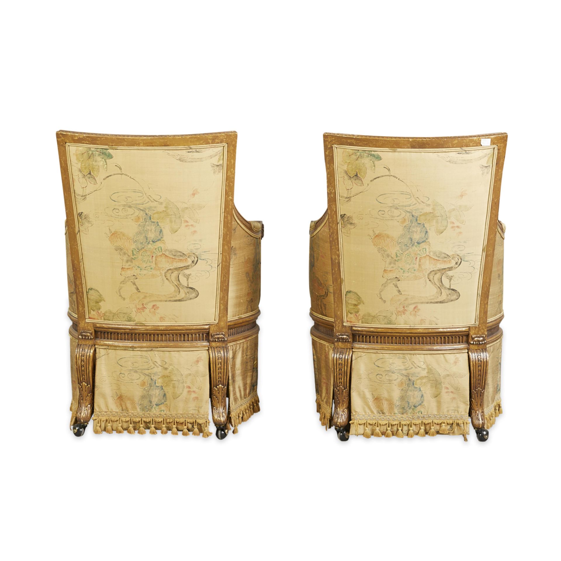 Set 4 Louis XVI Style Giltwood Bergeres Armchairs - Image 14 of 26