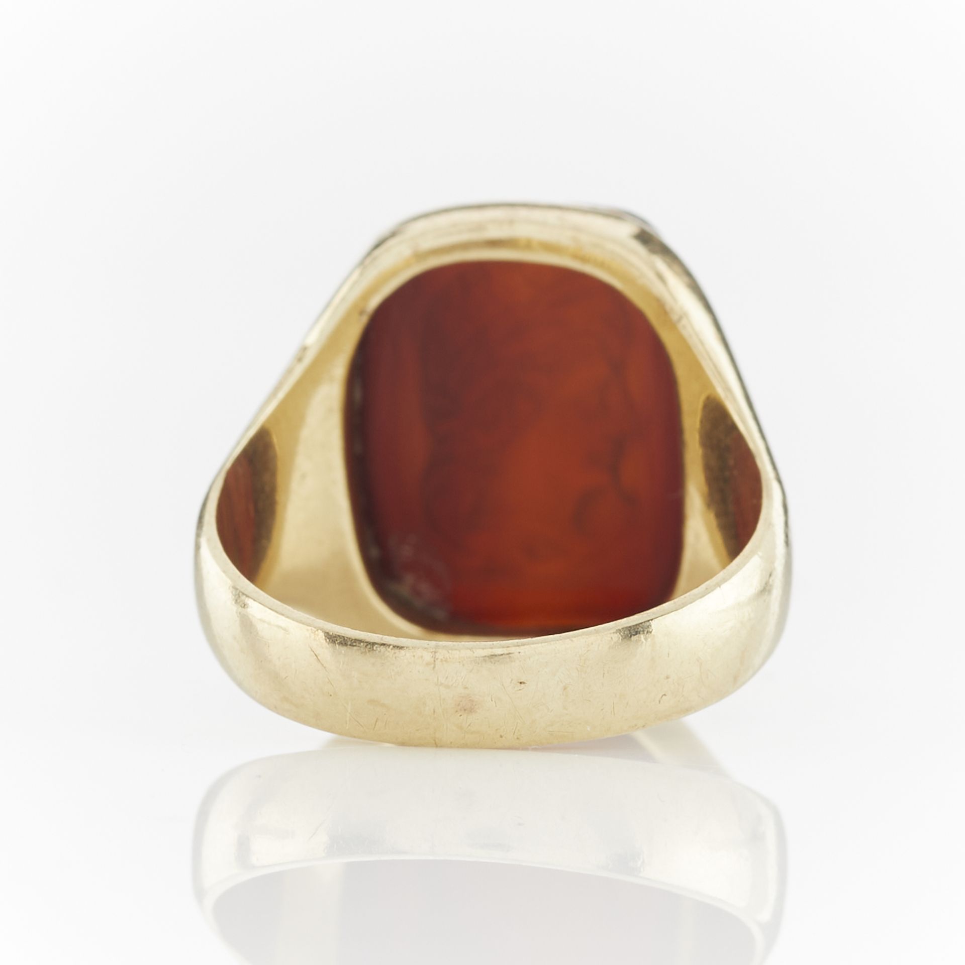 14k Yellow Gold Hardstone Cameo Ring - Bild 7 aus 11