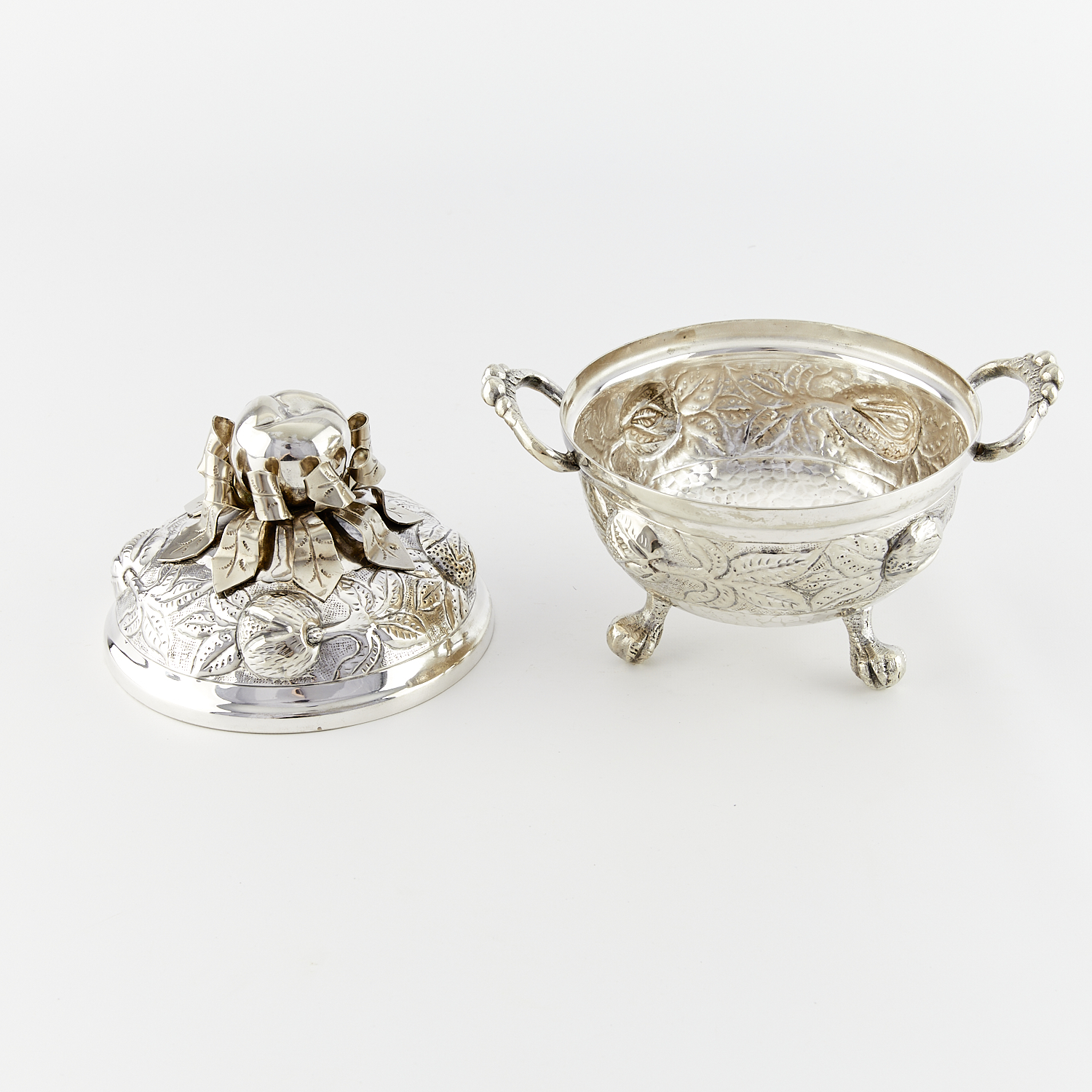 Bolivian Silverplate Covered Tripod Dish - Image 7 of 10