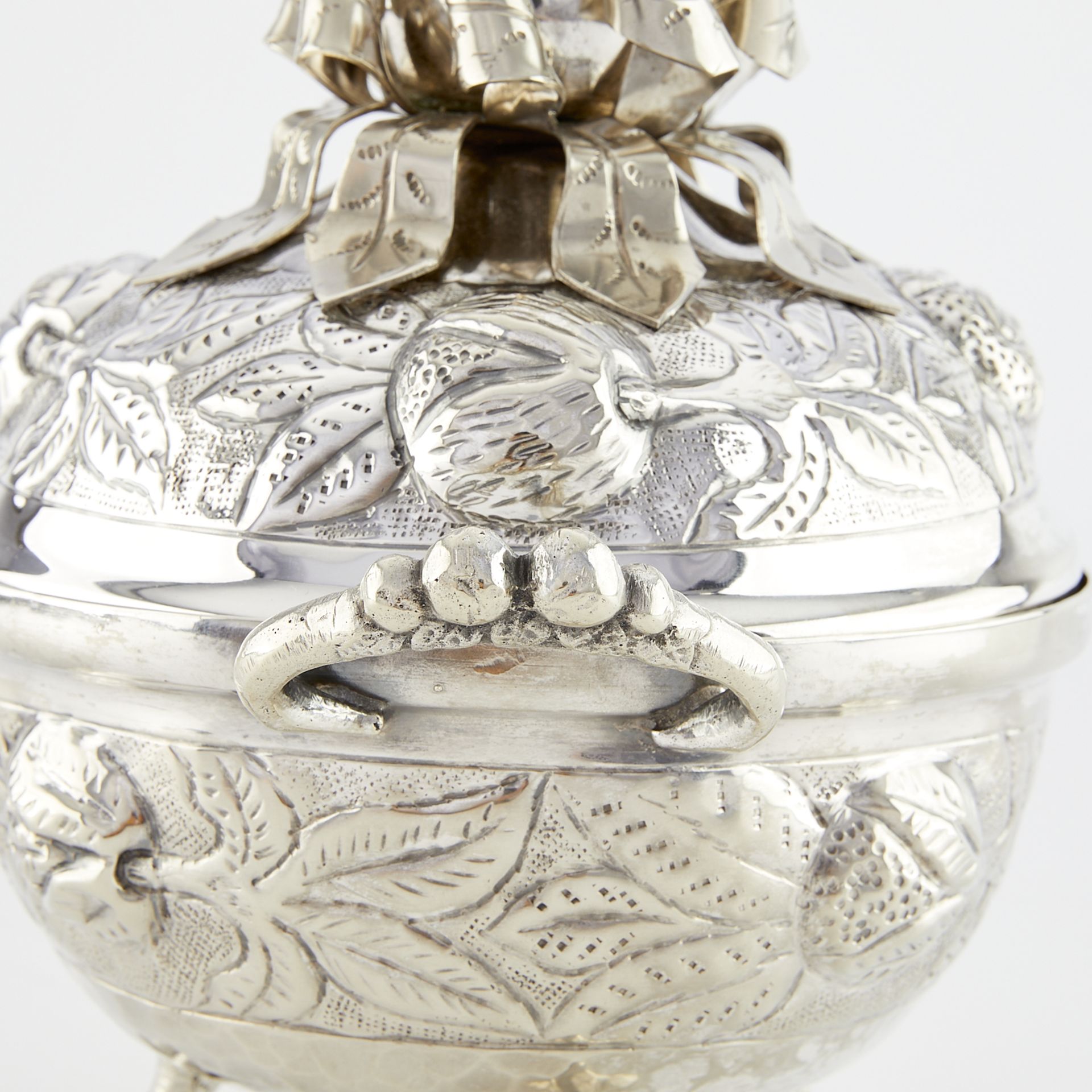 Bolivian Silverplate Covered Tripod Dish - Image 2 of 10