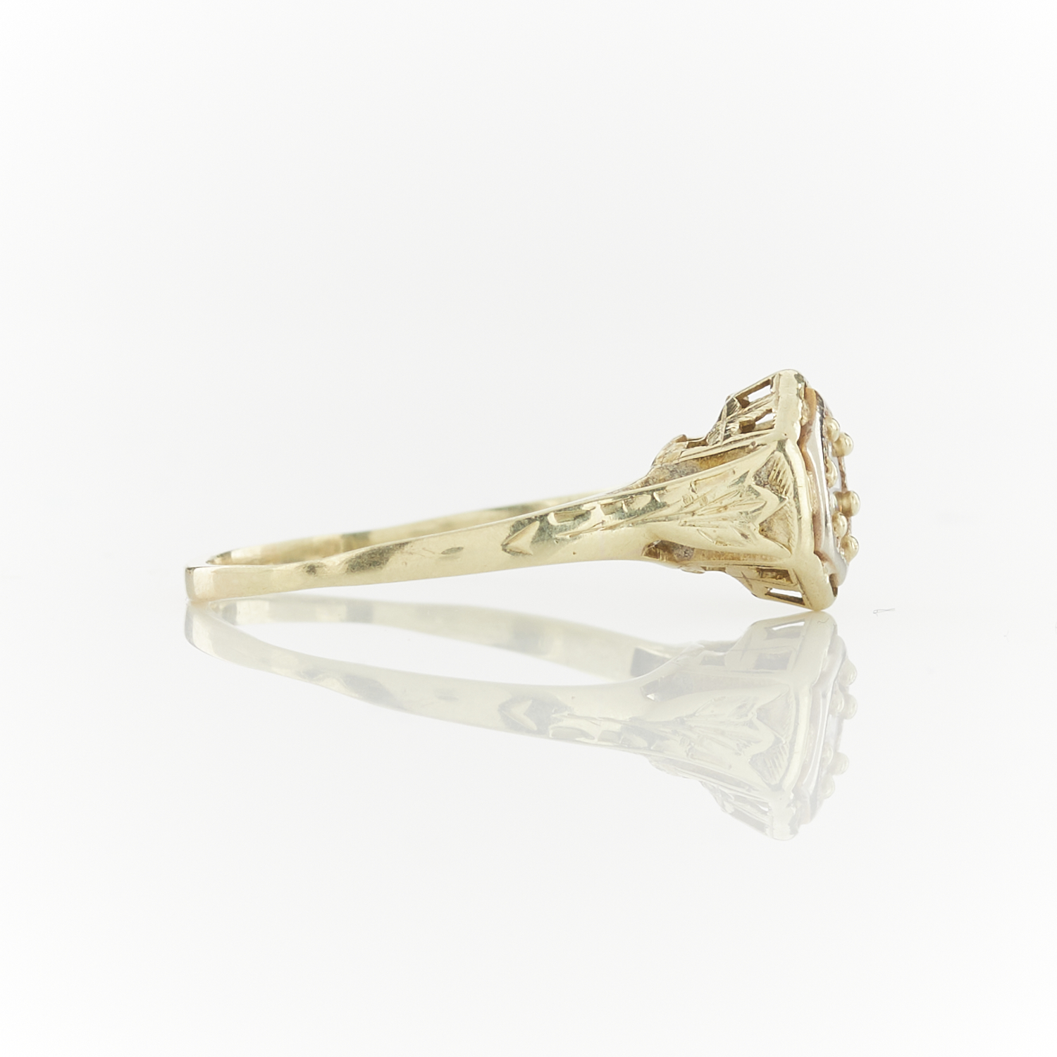 14k Yellow Gold Art Deco Diamond Ring - Image 7 of 11